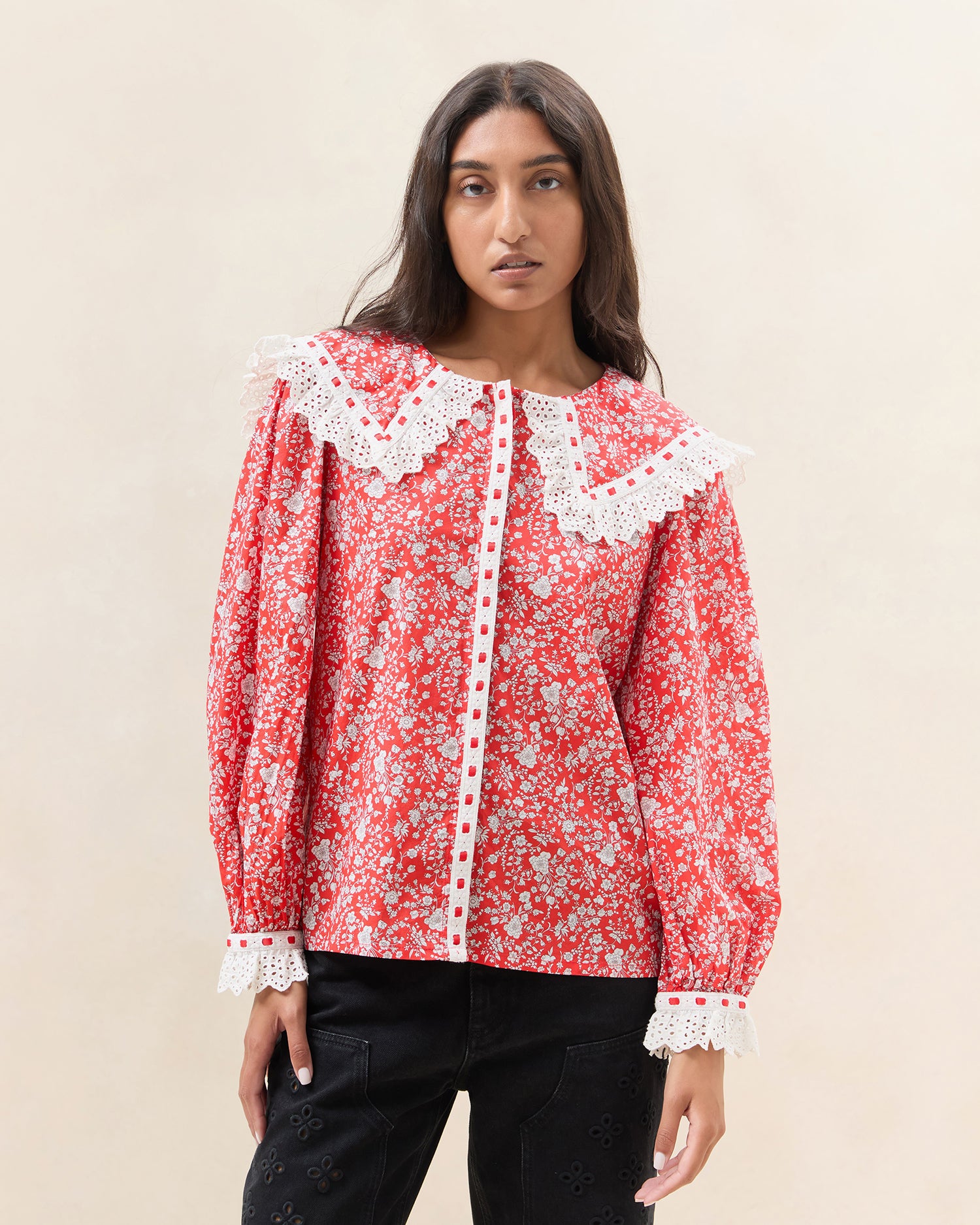 Red Rosette Floral