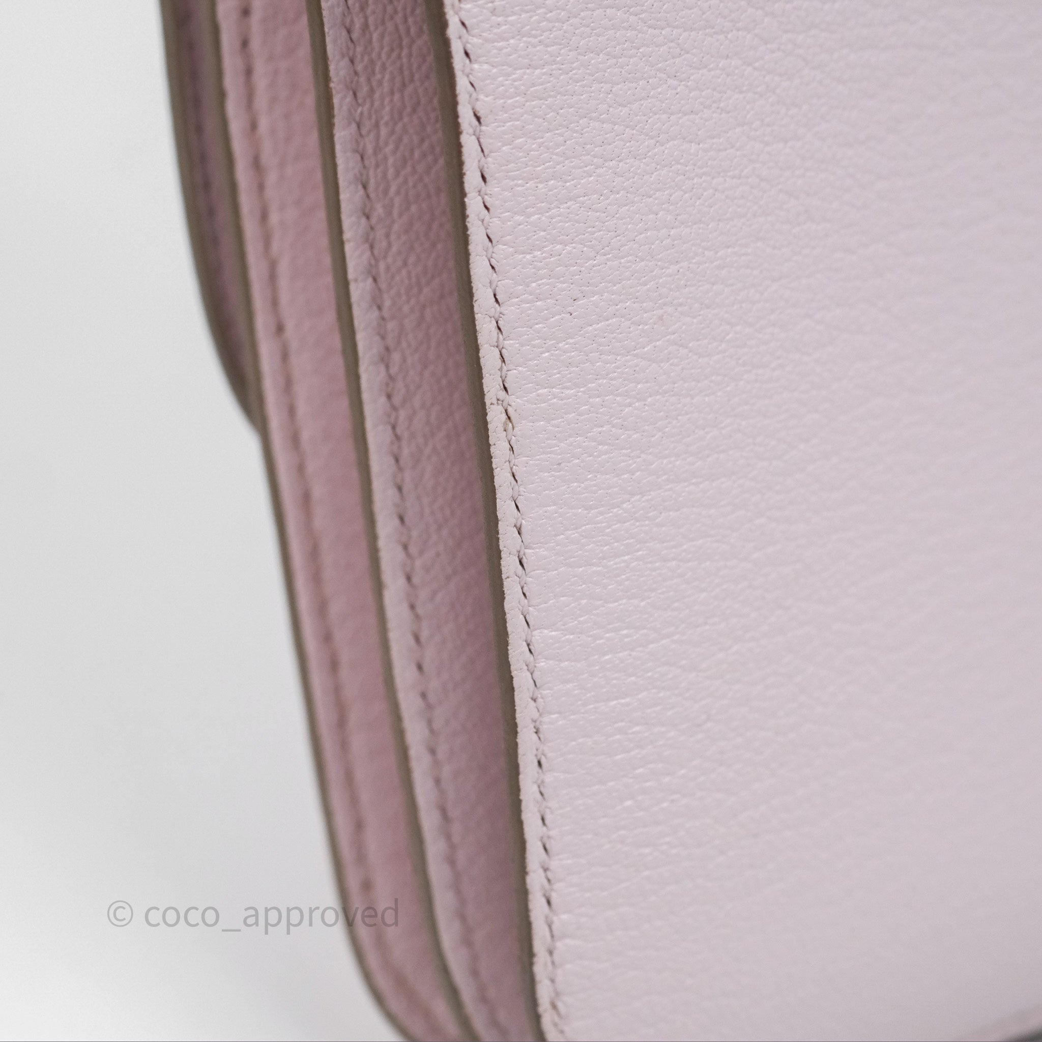 Hermès Constance Mini 18cm Bag in Mauve Pale Chevre Mysore Leather with Rose Gold Hardware - Luxury Crossbody Purse for Women, Perfect for Date Night & Special Occasions