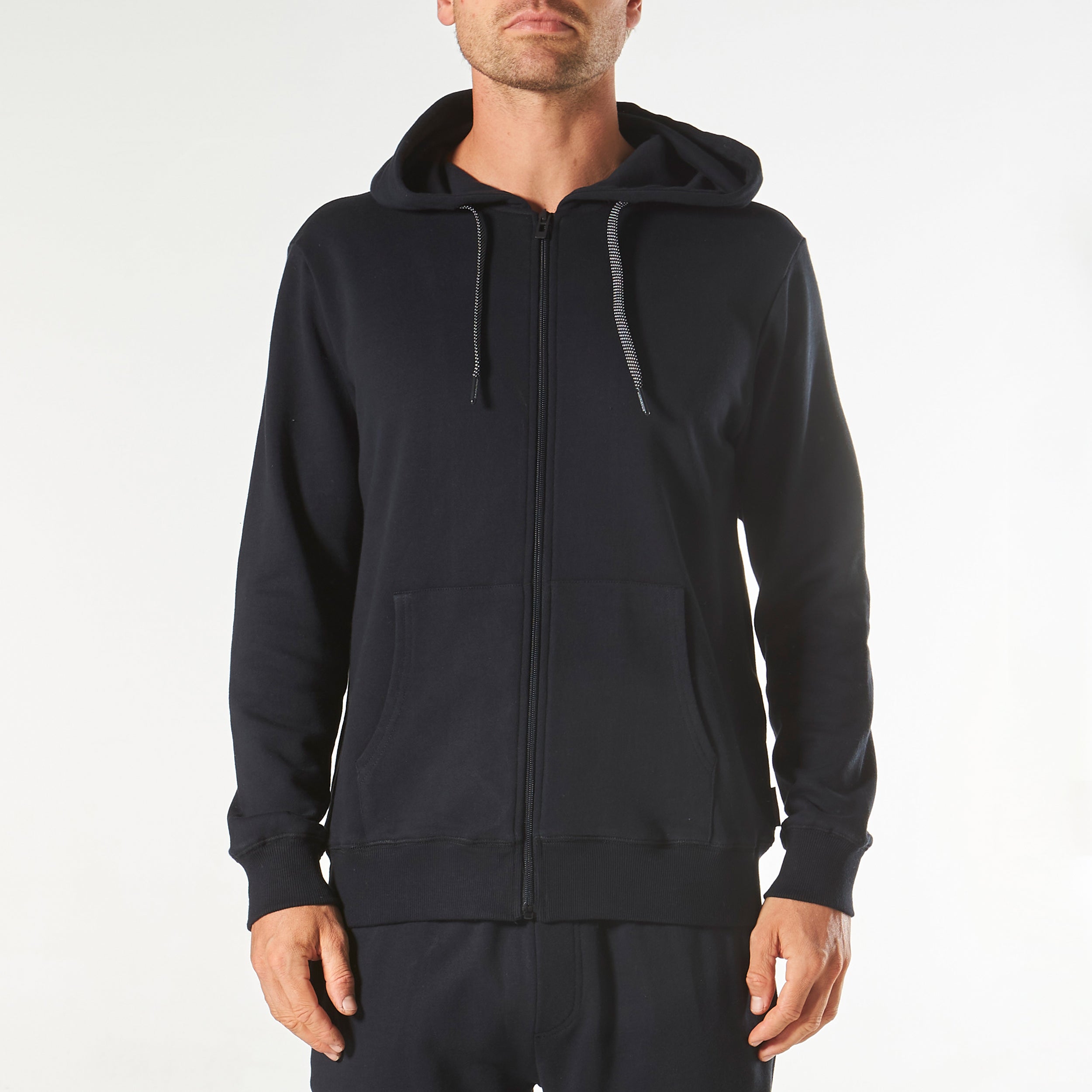 Men's Long Sleeve Lounge Hoodie - Soft Comfortable Pullover Sweatshirt for Relaxing at Home, Casual Wear | Black
