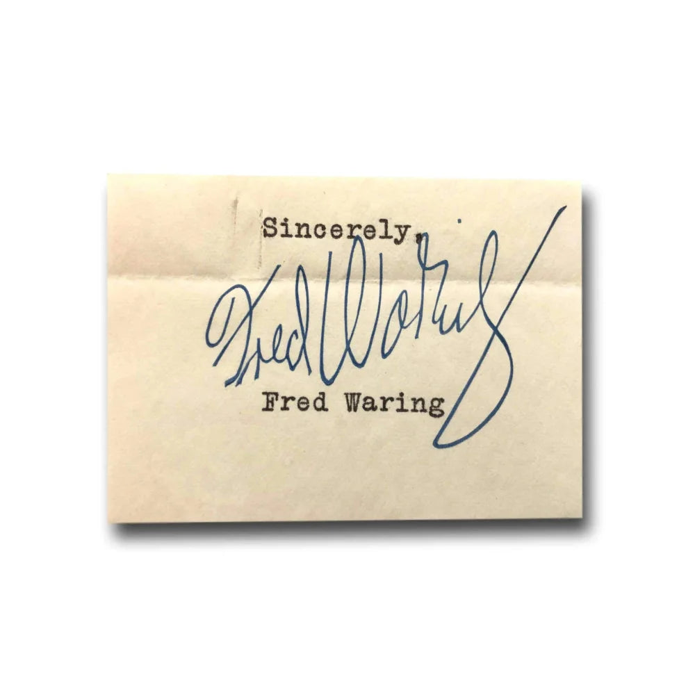 Fred Waring Hand Signed Page Cut with JSA COA - Authentic Autograph of Actor & Musician - Perfect for Collectors, Memorabilia Displays, and Vintage Music Enthusiasts