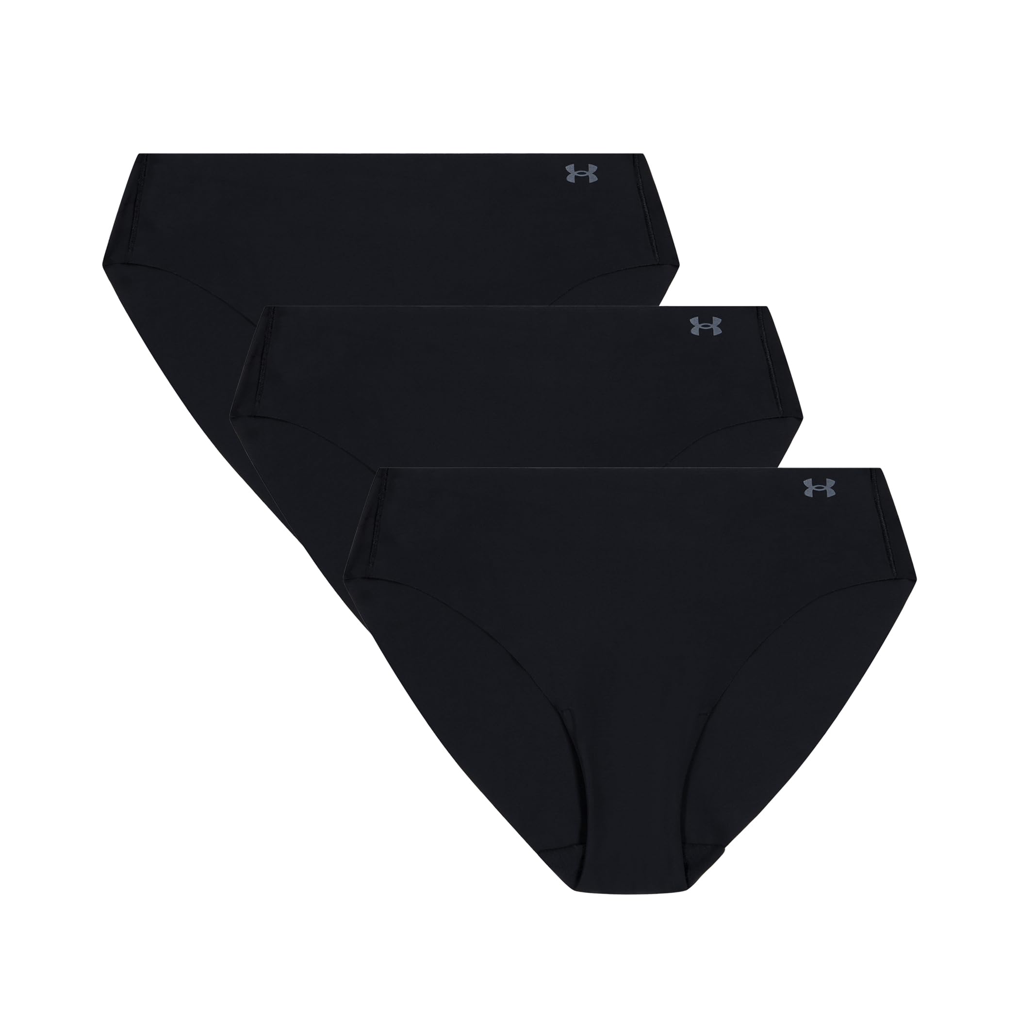 Under Armour Women's 3-Pack Pure Stretch No Show Bikini Underwear - Ultra Soft Breathable Comfort for All-Day Wear - Perfect for Workouts, Yoga & Everyday Use