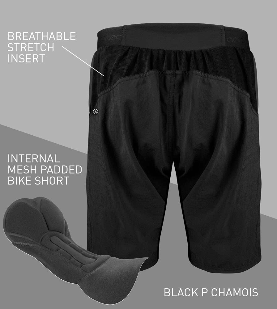 USA Made Men's Mountain Bike Shorts with Padded Liner & Shell - Durable MTB Gear for Trail Riding & Bikepacking