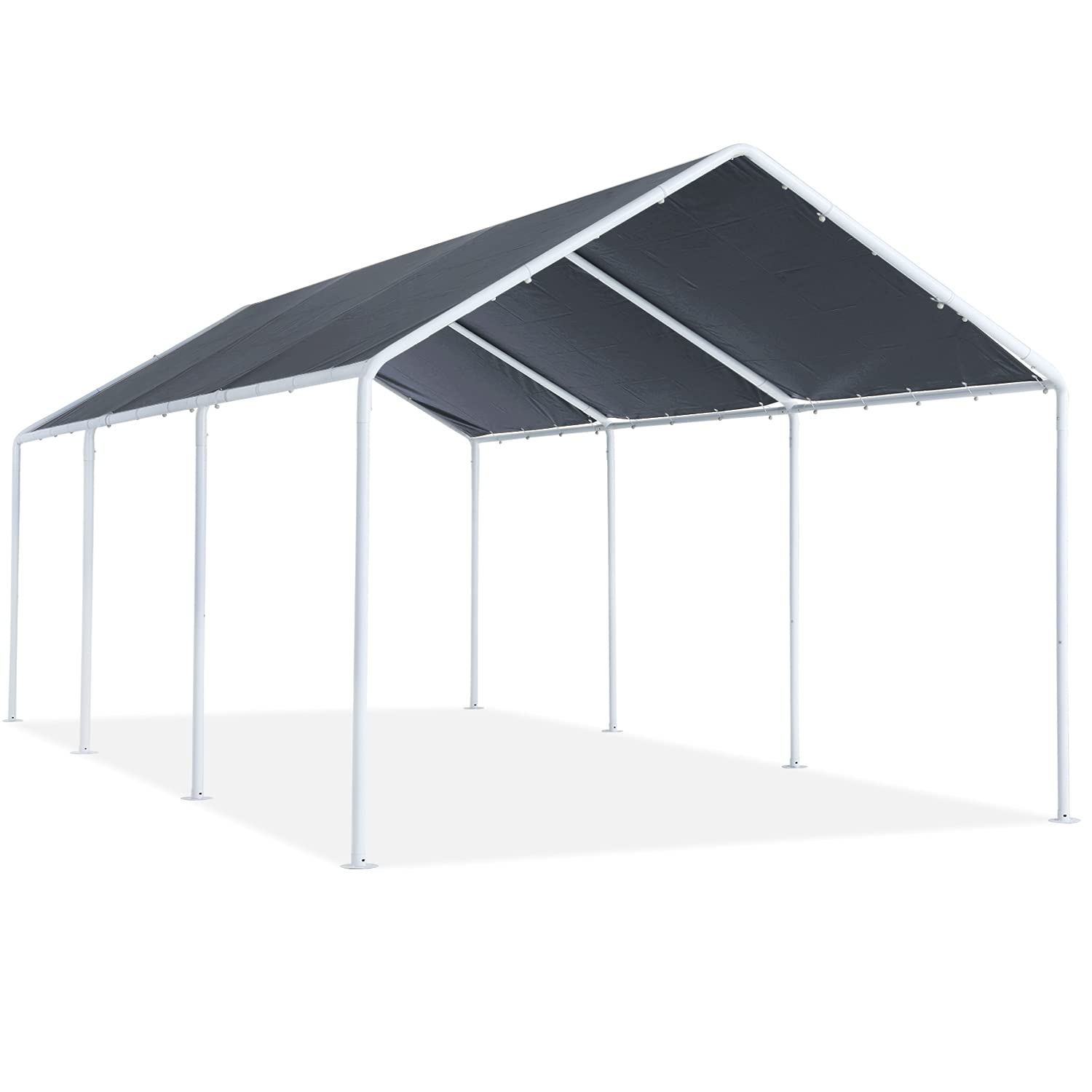 ABCCANOPY 10x20 FT Heavy Duty Carport Garage Shelter - Waterproof Canopy Tent for Cars, Boats, RV, Outdoor Parties & Events (Gray) - Perfect for Backyard, Driveway & Commercial Use