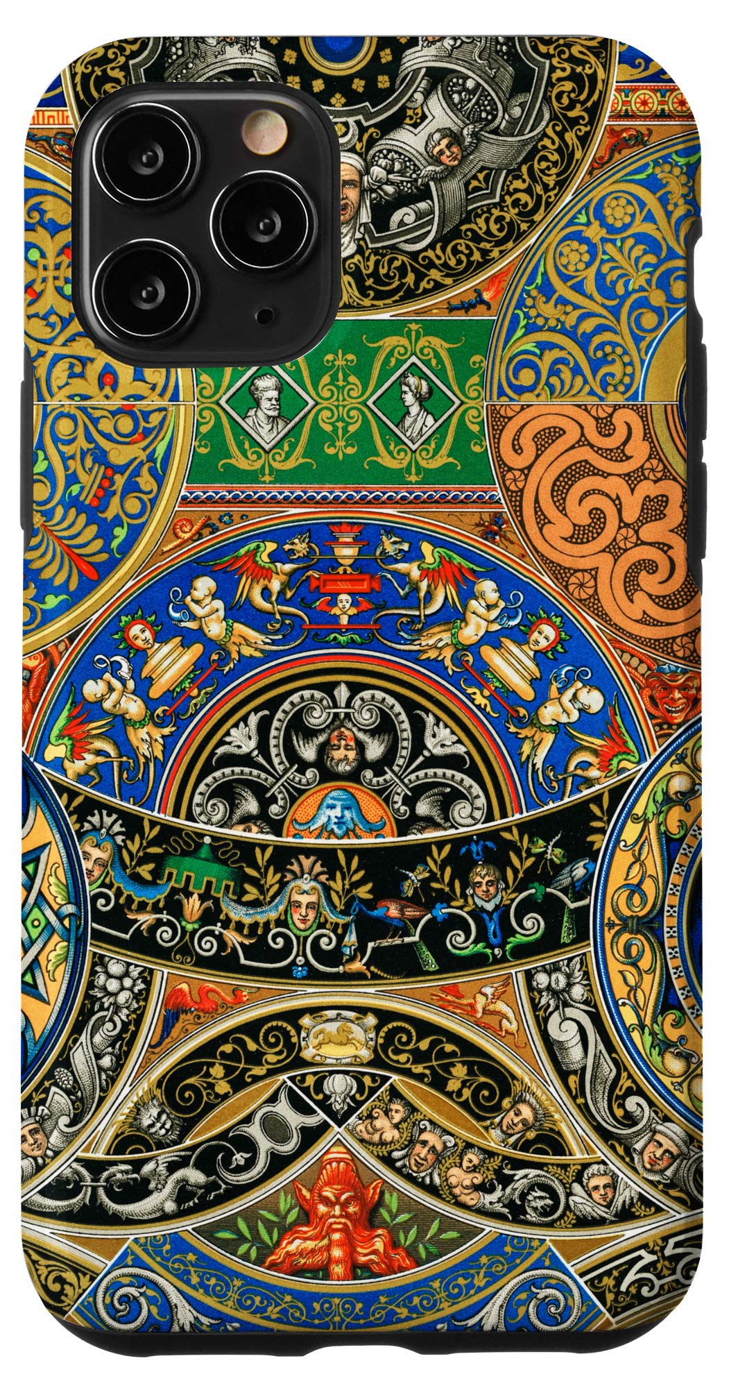 iPhone 11 Pro Case - Renaissance Inspired Art Deco Design with Cherub & Angel Motifs - Perfect for Art Lovers & Vintage Style Enthusiasts