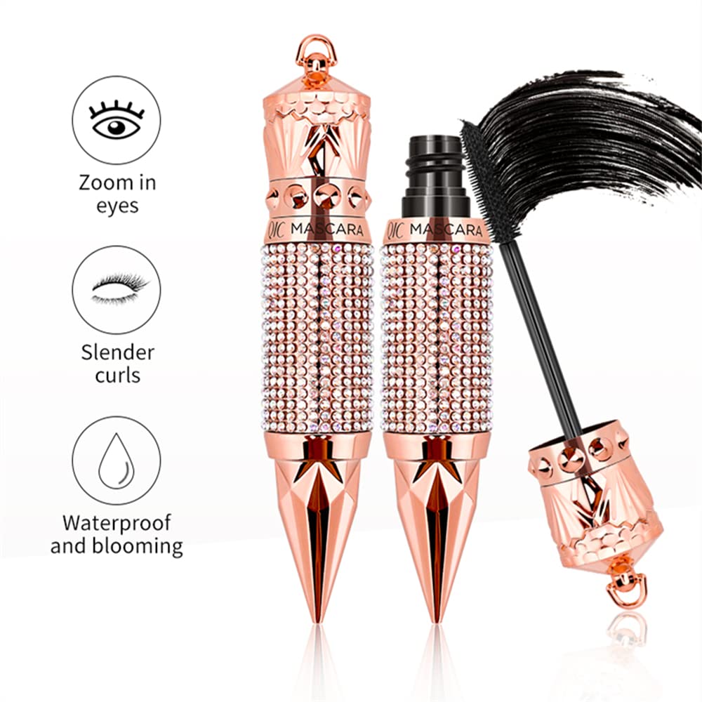 MAYEON 4D Silk Fiber Eyelash Mascara - Waterproof & Long Lasting for Volume & Length | Sparkling Diamond Eye Makeup | Perfect for Daily Wear, Parties & Special Occasions