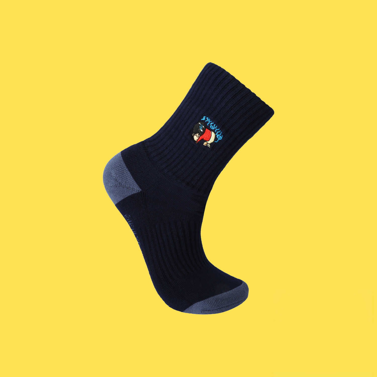 Victor x Crayon Shin-Chan Anime Character Men's Athletic Sports Socks SK4505CS - Navy Blue (Size L) - Comfortable & Breathable for Running, Gym Workouts & Casual Wear