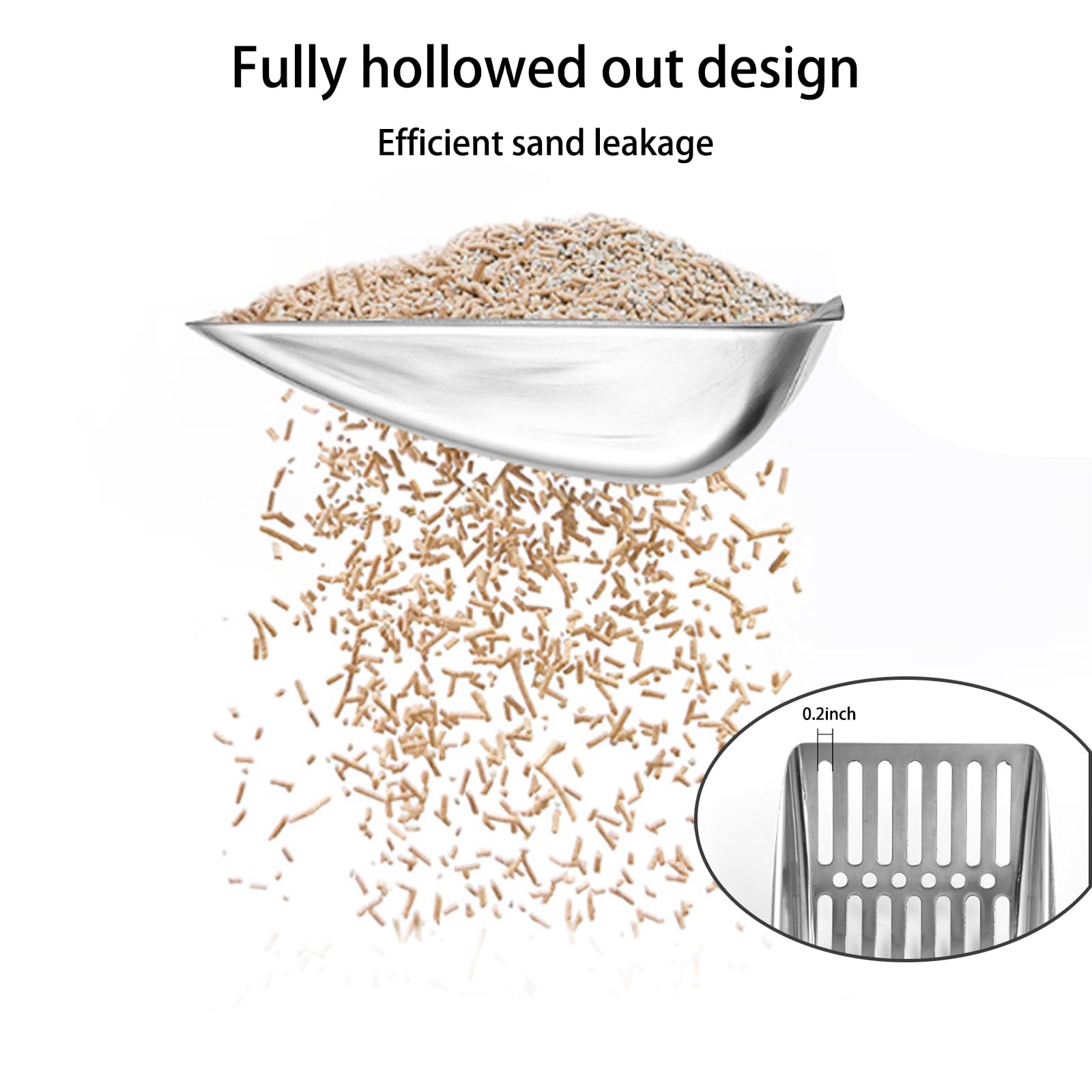 Durable Aluminum Cat Litter Scoop with Long Handle - Perfect for Easy Litter Box Cleaning