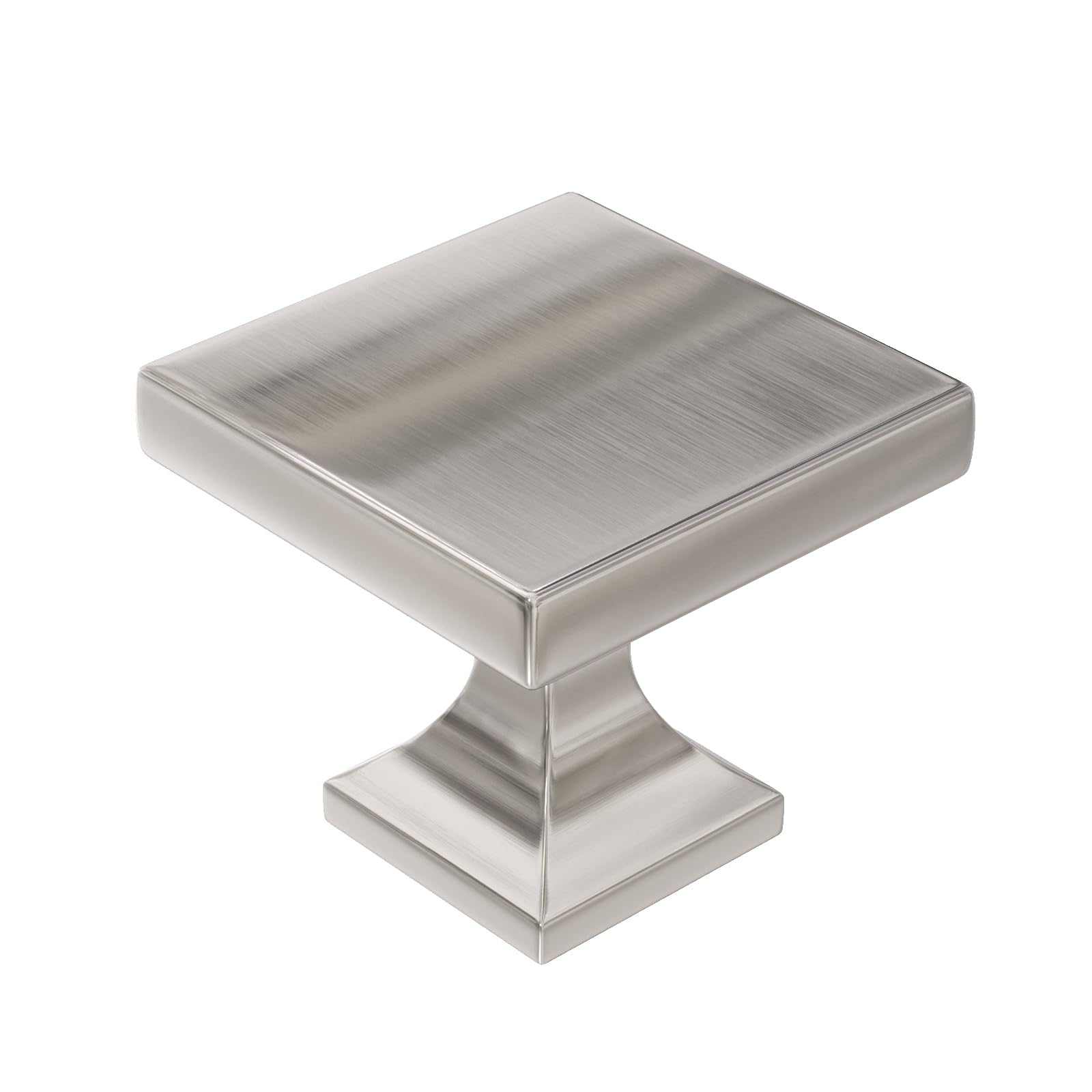 50 Pack Brushed Nickel Cabinet Knobs - Square Drawer Pulls for Dresser, Kitchen Cabinets & Furniture Hardware | Durable & Stylish Home Upgrade for DIY Projects & Renovations