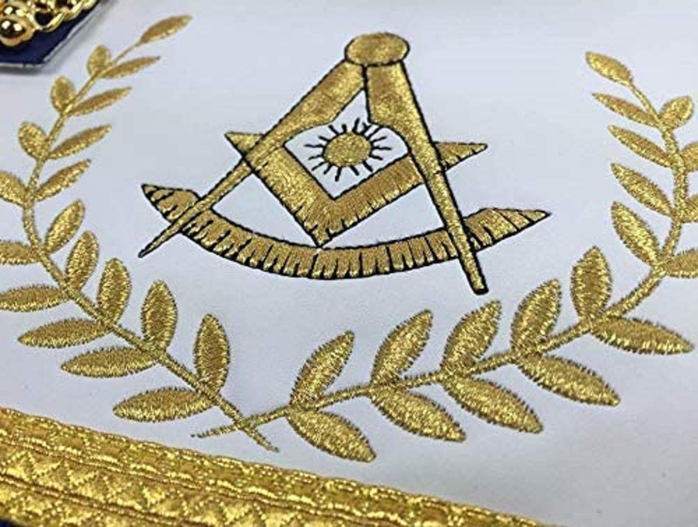 Past Master Masonic Apron - Blue Lodge Machine Embroidery Purple & Gold Fraternal Regalia | Perfect for Lodge Meetings, Rituals & Masonic Ceremonies