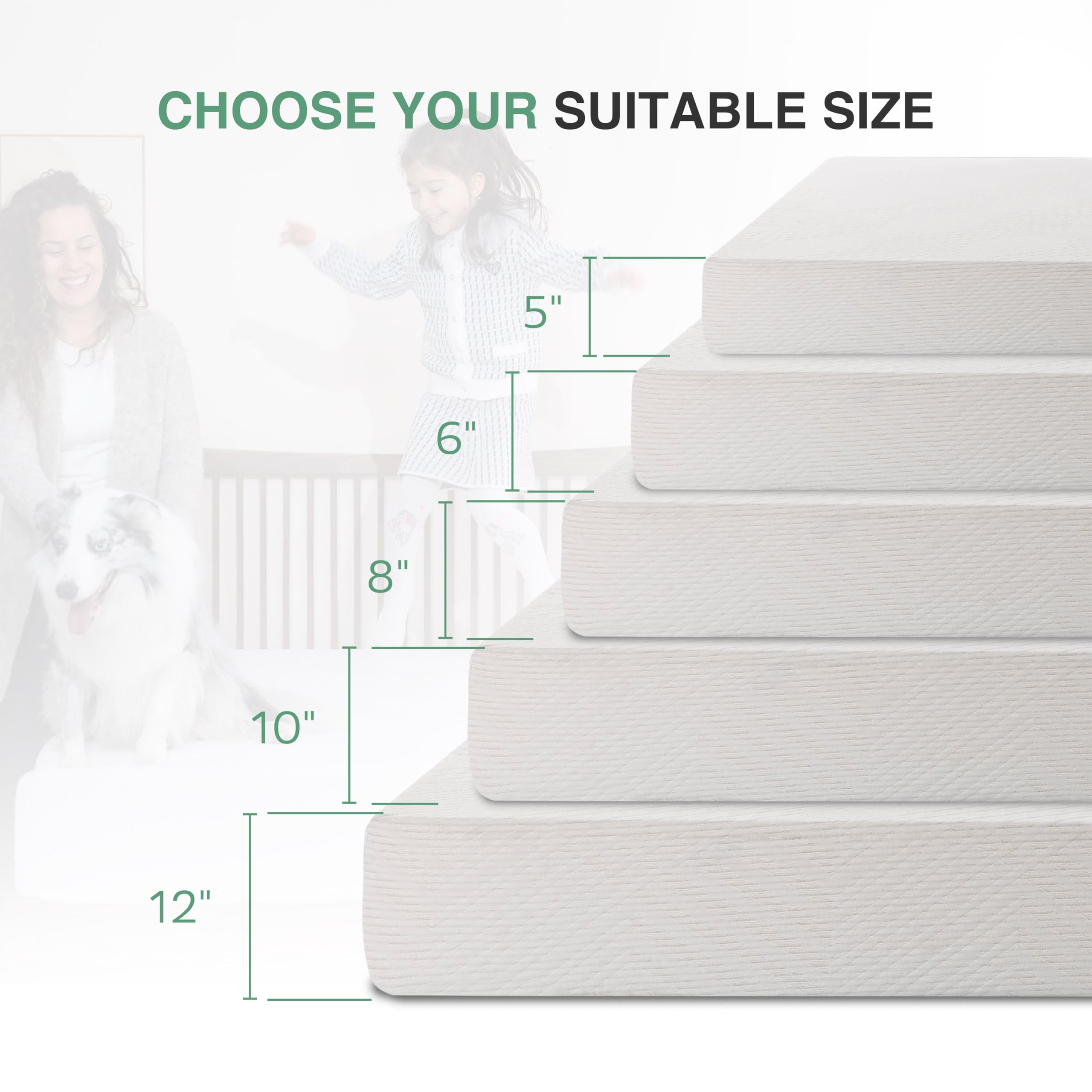 10 Inch Full Size Mattress in a Box - Green Tea Memory Foam Medium Firm Mattress for Platform Beds, Daybeds & Bunk Beds | Breathable & Pressure-Relieving for Side, Back & Stomach Sleepers