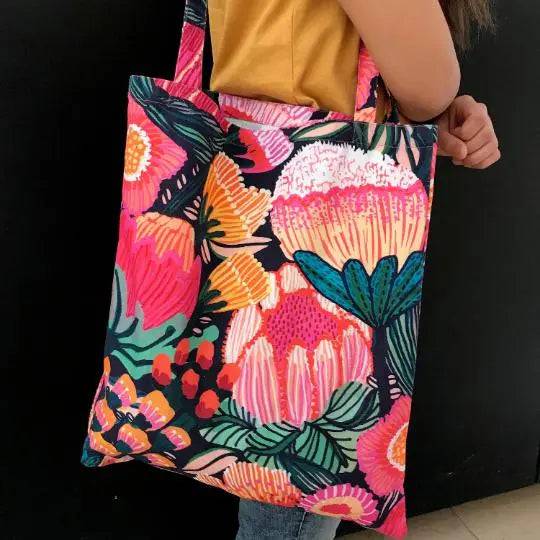 Flowers of Oz Tote Bag - Stylish Canvas Shopper with Vibrant Floral Print | Perfect for Grocery Shopping, Beach Trips & Everyday Use