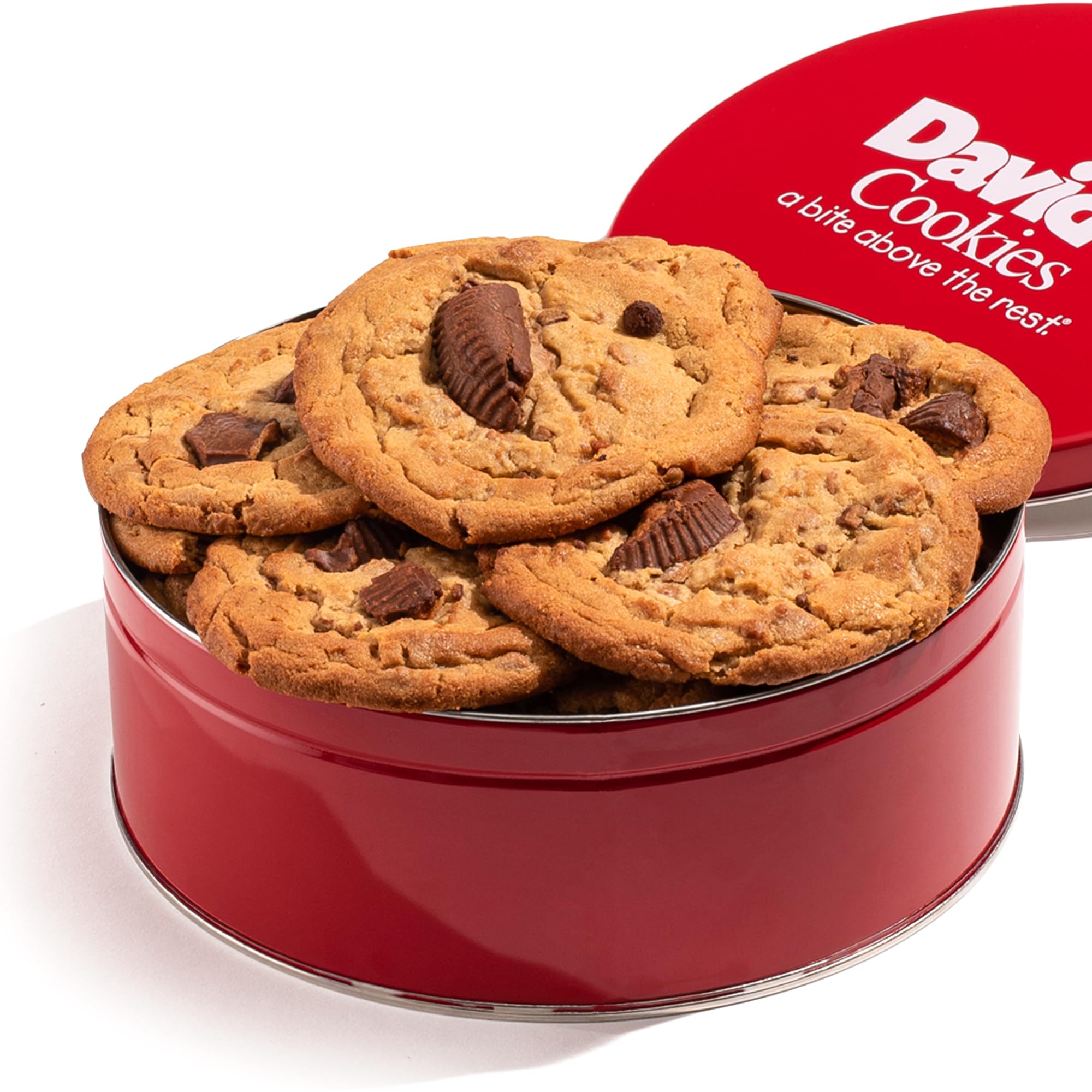 David's Cookies Peanut Butter Chunk Fresh-Baked All-Natural Cookie Gift Basket (2 lb, 8 Cookies) - No Preservatives, Large Decadent Peanut Butter Cookies - Perfect for Corporate Gifts, Birthdays, Father's Day, Mother's Day, Get Well & Special Occasions - Great for Office Treats, Holiday Parties & Family Gatherings