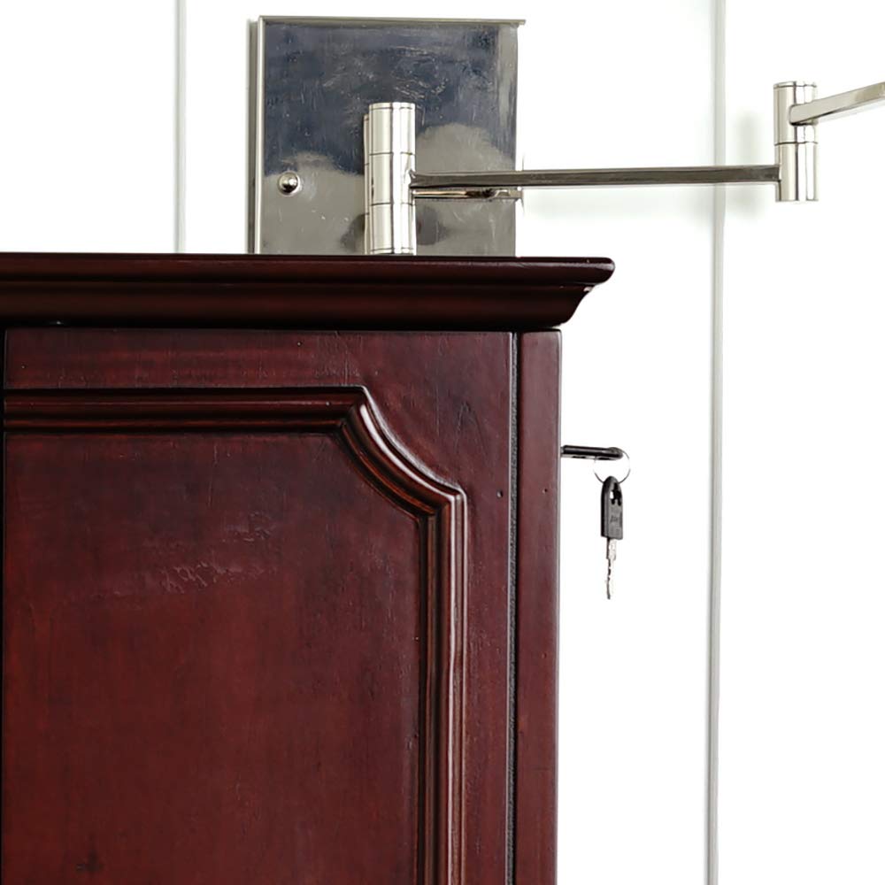 Premium Carson Fully Locking Jewelry Cabinet - Secure Storage for Necklaces, Rings & Watches | Perfect for Bedroom, Closet & Travel Organization