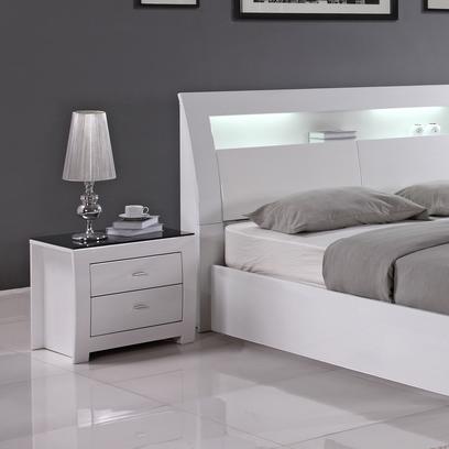 IFDC Barcelona Nightstand with 2 Drawers - Modern Bedside Table for Bedroom, Living Room & Guest Room - Compact Storage Furniture with Smooth Gliding Drawers