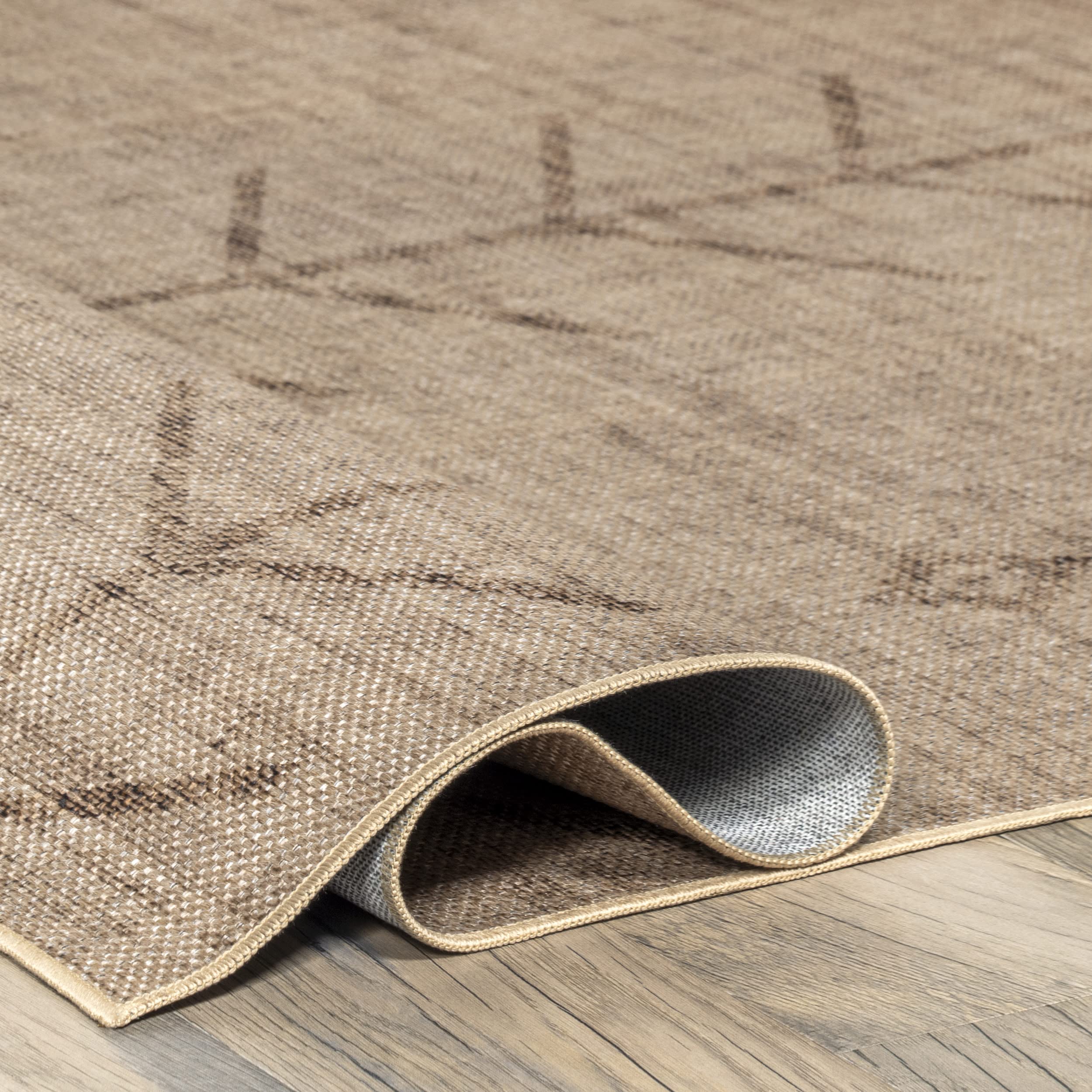 nuLOOM Lauren Liess Lori Arrow Easy Jute Machine Washable Area Rug 8x10 Natural - Perfect for Living Room, Bedroom & Home Decor