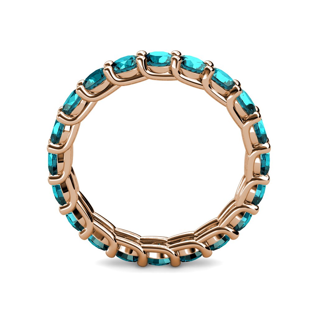 London Blue Topaz 3.4mm Eternity Band Ring 2.72-3.36cttw in 14K Gold - Wedding, Anniversary & Engagement Jewelry Gift for Women