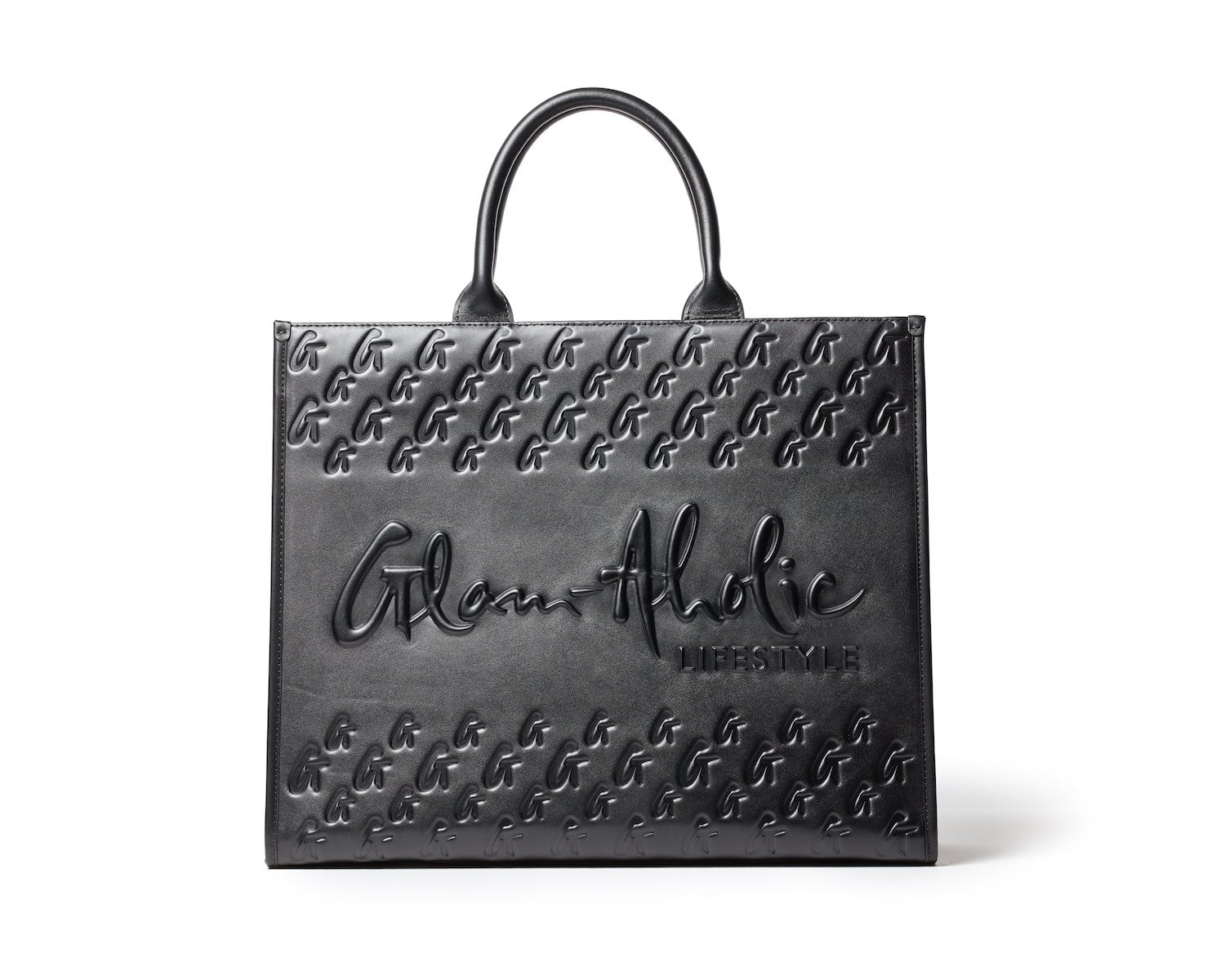 Luxury Monogram Tote Bag for Women - Stylish Black Leather Handbag for Work, Travel & Everyday Use