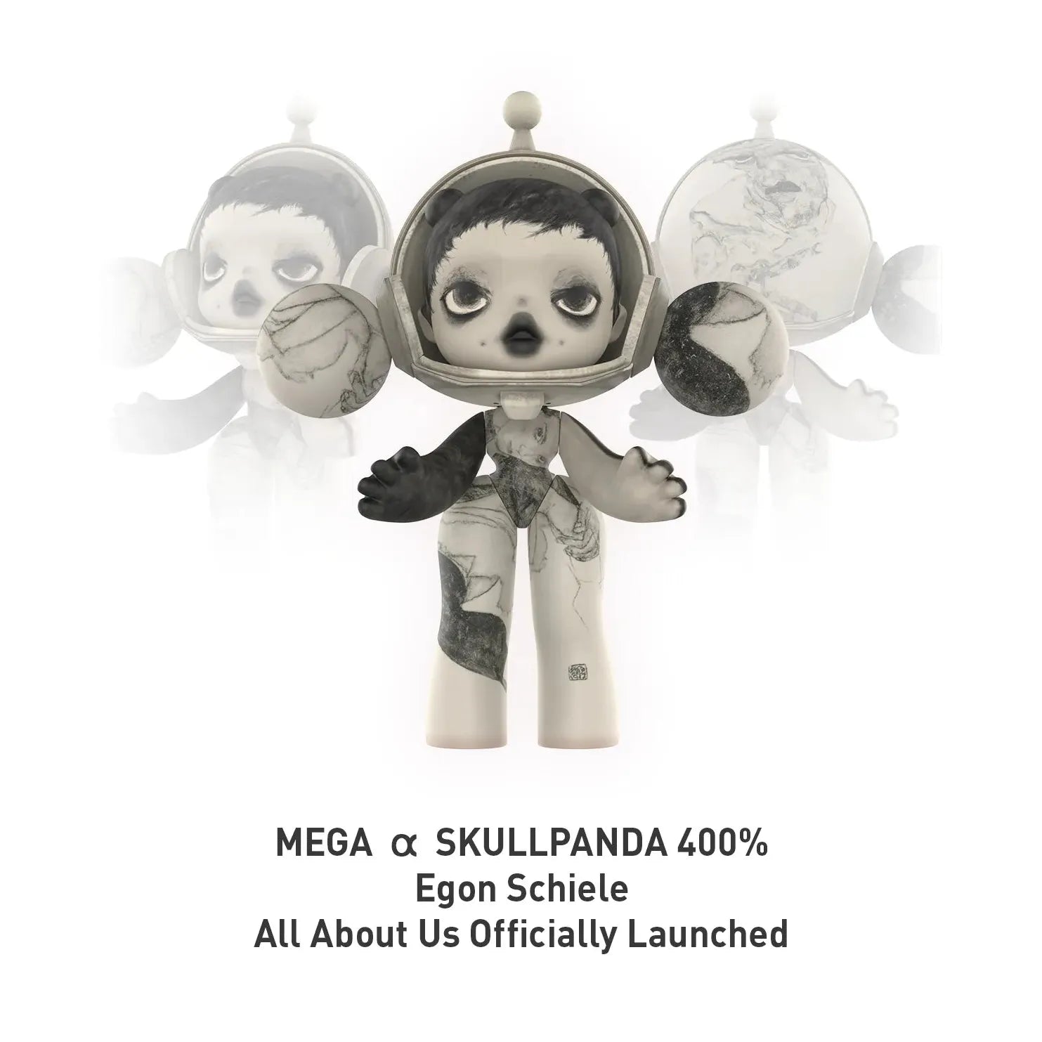 MEGA α SKULLPANDA 400% Egon Schiele Art Toy Collectible Figure - Perfect for Display, Anime Fans & Pop Culture Enthusiasts