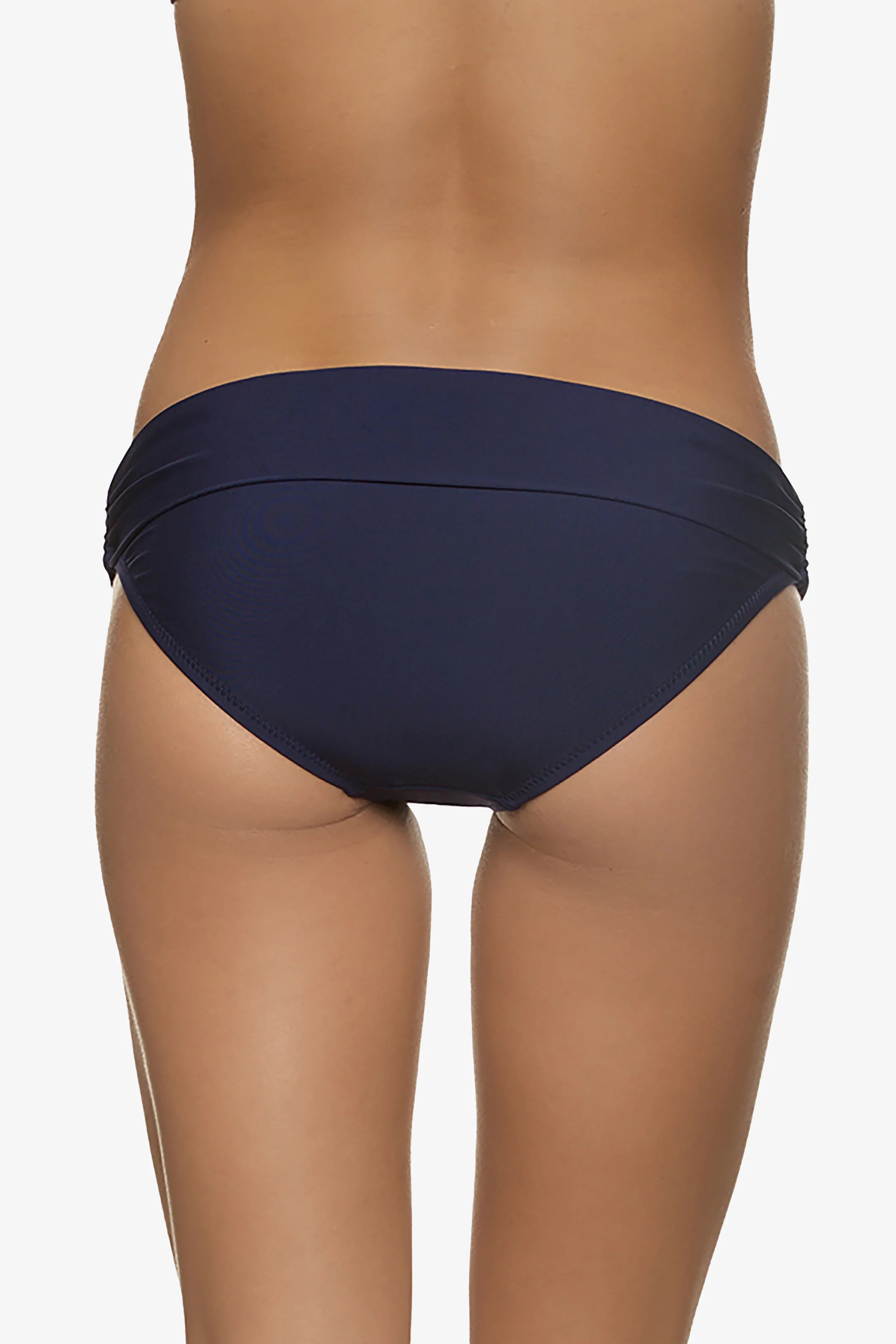 Fold Over Hipster Underwear for Women - Comfortable Navy Cotton Panties for Everyday Wear & Lounge