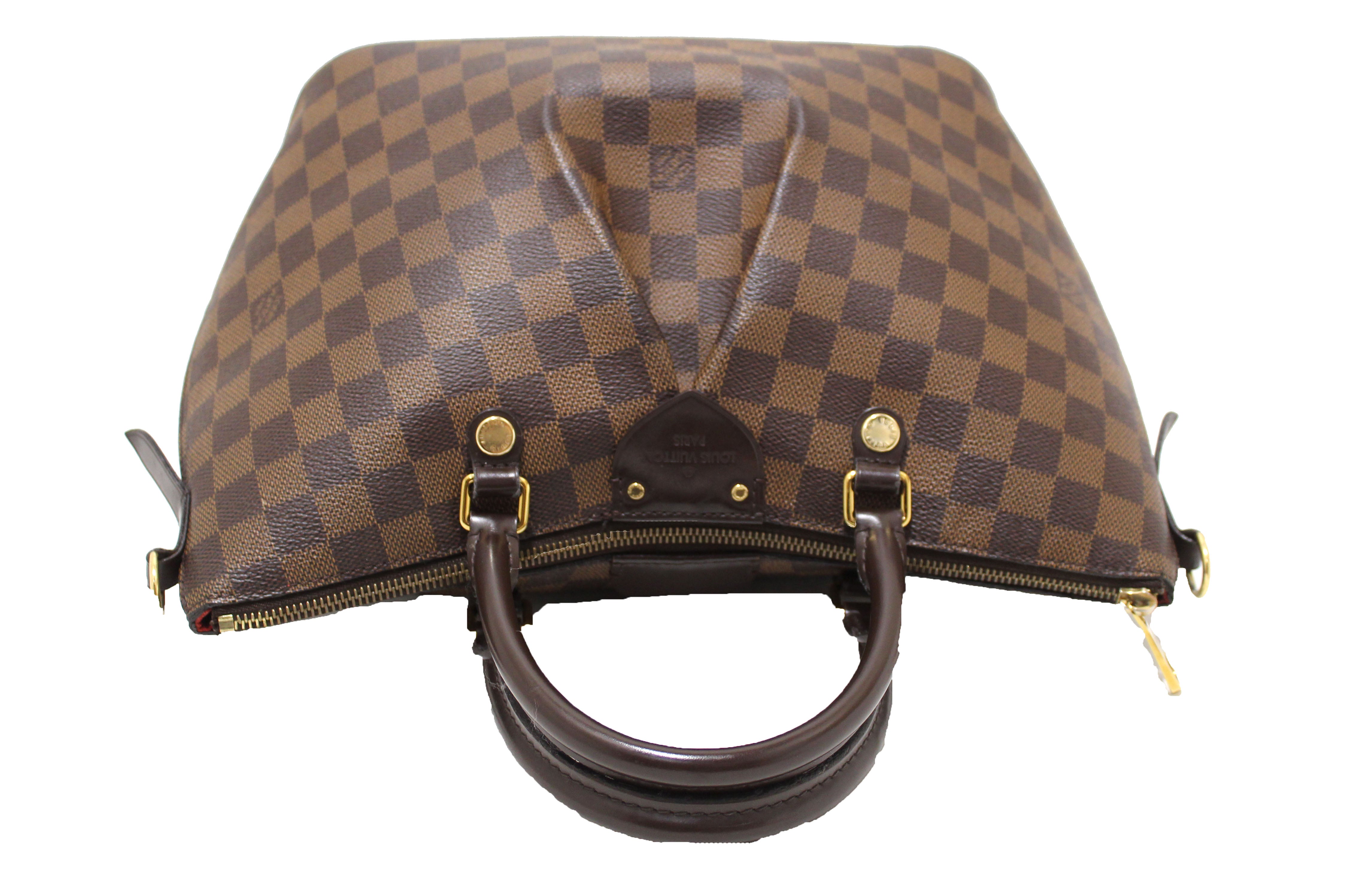 Authentic Louis Vuitton Damier Ebene Canvas Siena MM Handbag for Women - Luxury Designer Tote Bag with Shoulder Strap - Perfect for Work, Travel & Everyday Use
