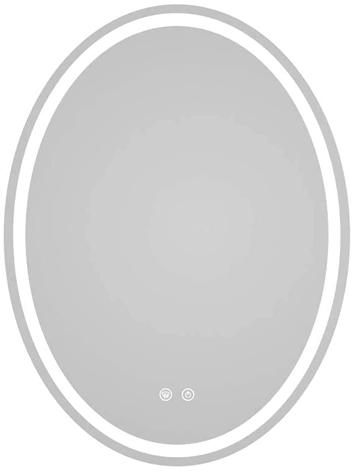 YOUZHILAN Frameless LED Makeup Mirror with Defogger - Modern Oval Bathroom Mirror with Beveled Edges for Wall Mounting, Vanity & Bathroom Decor - Perfect for Makeup Application, Shaving & Home Decor