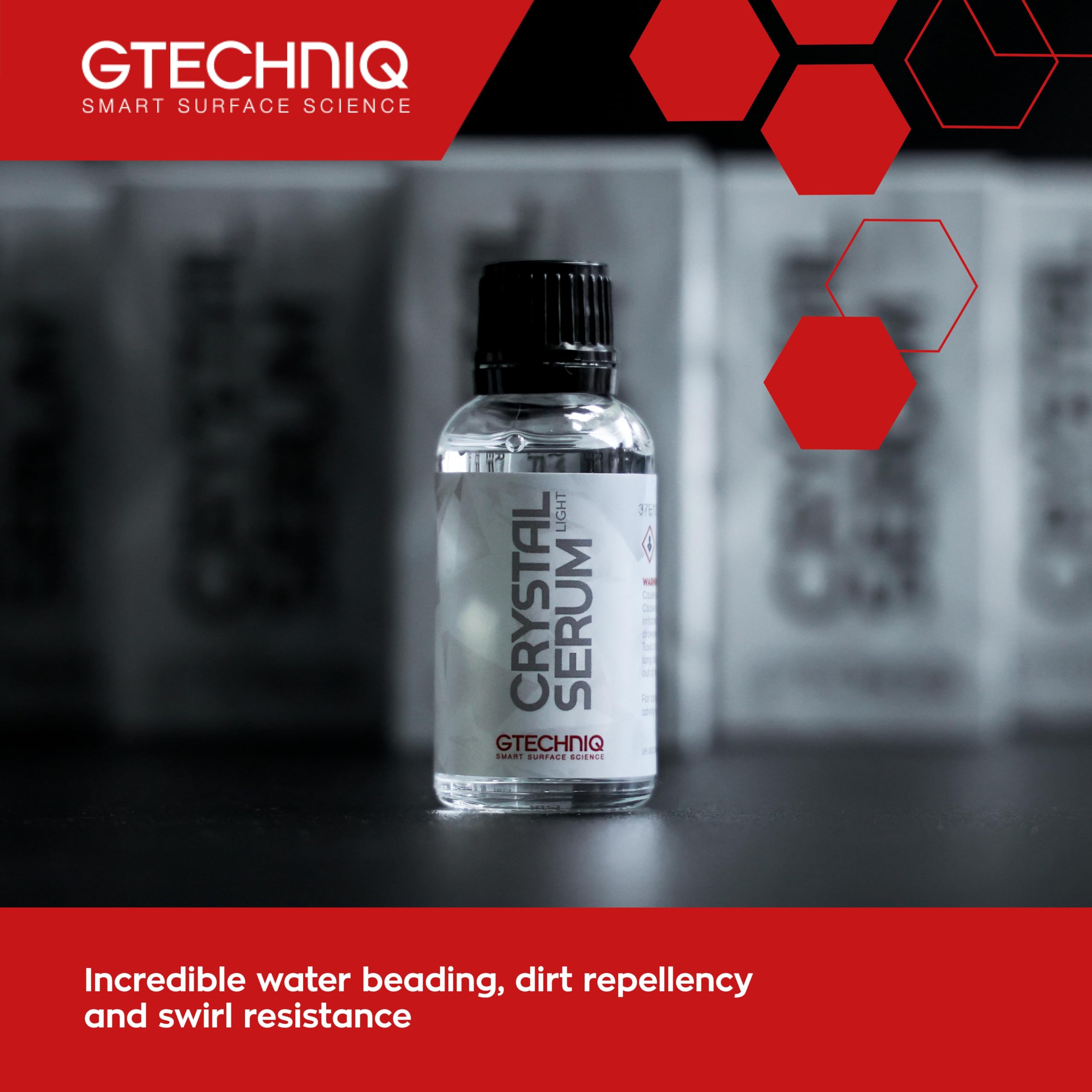 Gtechniq Crystal Serum Light Ceramic Coating Kit - 30ml Car Paint Protection for Small to Medium Vehicles | Long-Lasting 3-5 Year Shine & UV Protection | Easy DIY Application | Perfect for Daily Drivers, Show Cars & Automotive Enthusiasts