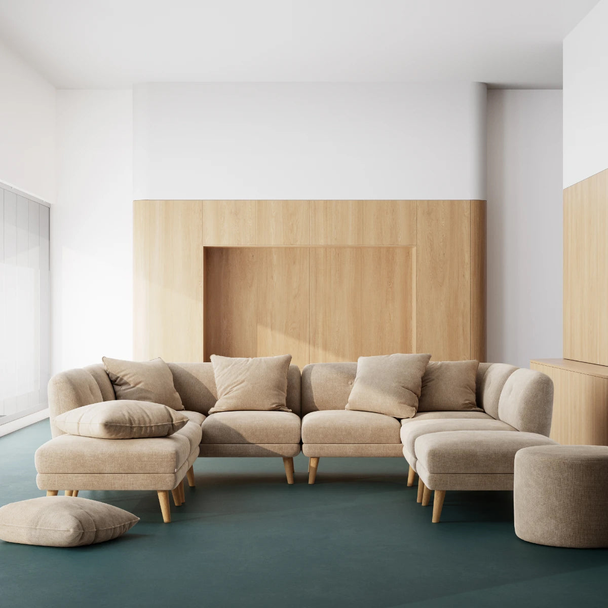 Alfred Fabric Right 1 Seater Modular Sofa - Modern Comfortable Single Chair for Living Room, Bedroom & Small Spaces