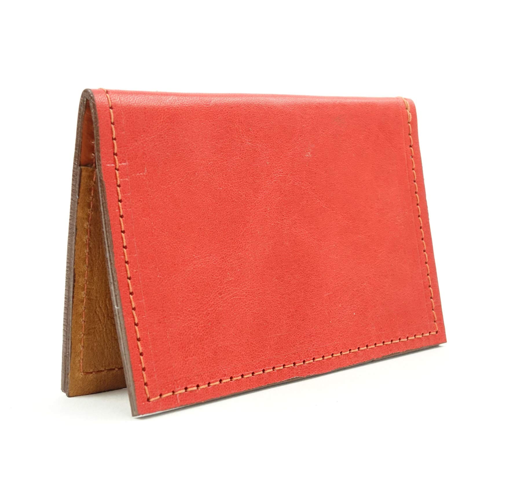 Slim RFID Blocking Leather Wallet for Men - Red Minimalist Front Pocket Wallet - Perfect for Travel, Business & Everyday Carry
