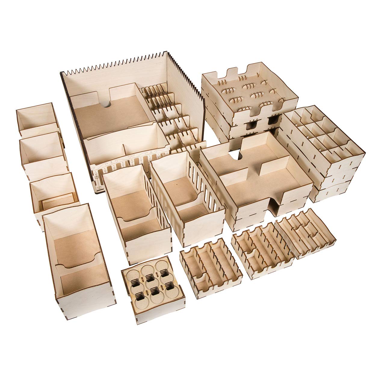 The Broken Token Mansions of Madness Compatible Wooden Storage Box - Premium Organizer with Multiple Trays & Dividers for Board Game Accessories | Perfect for Game Nights & Collector's Display