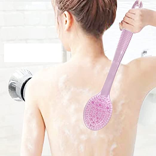 Premium Long Handle Back Scrubber with Loofah - Exfoliating Bath Brush for Men & Women - Ideal for Shower, Spa, and Deep Back Cleansing
