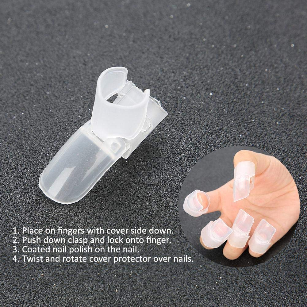 10Pcs Nail Polish Protector Tips - Finger Nail Protector Set for Manicure & Nail Art | Prevent Polish Smudges During Home Salon & Professional Nail Care