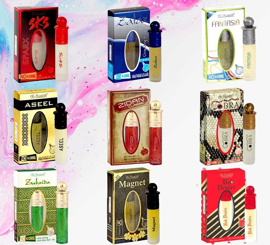Premium Unisex Perfume Oil Gift Set - 9 Fragrances in Elegant Gold Collection | Perfect for Gifting, Travel & Everyday Luxury