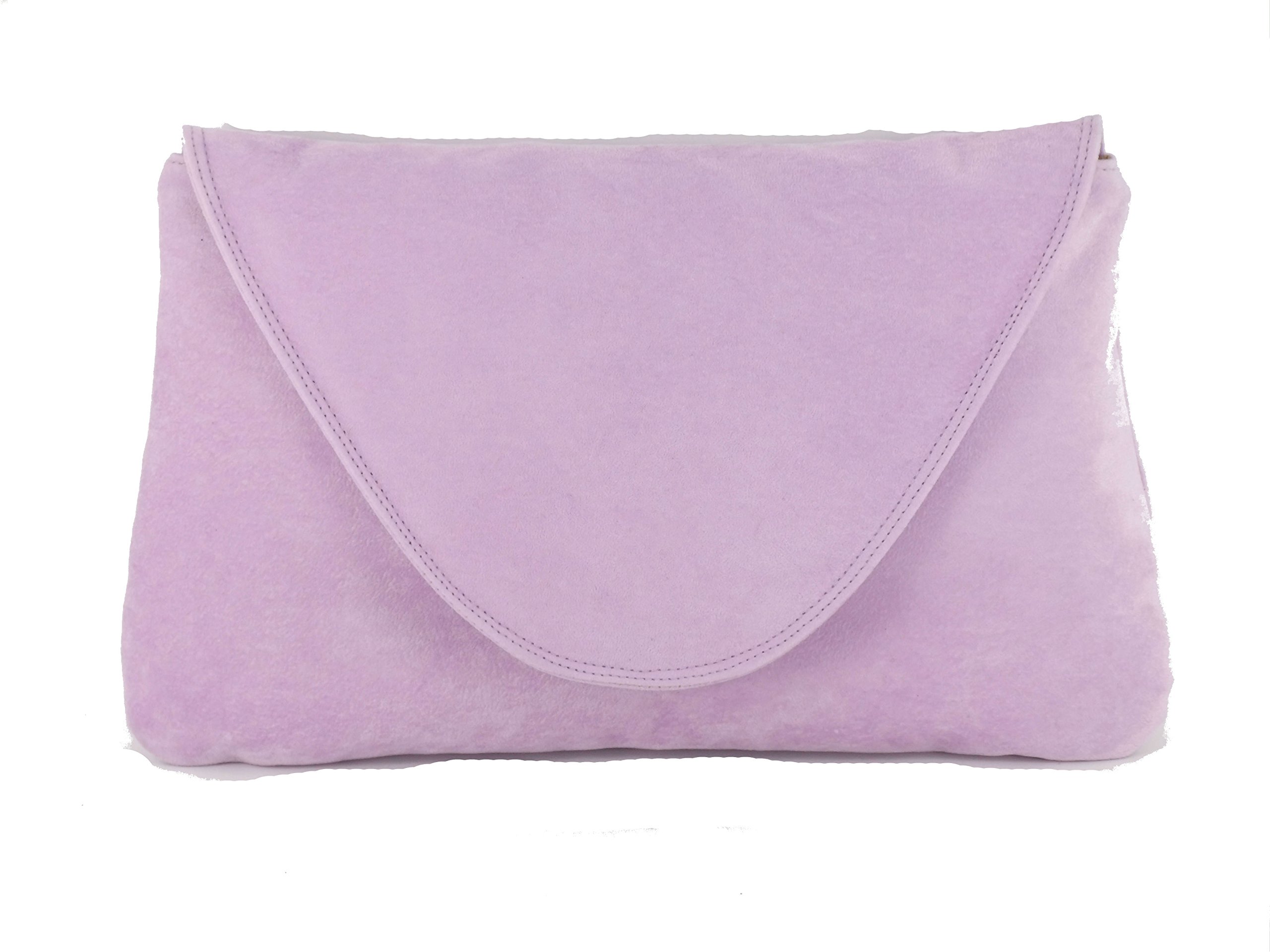 LONI Women's Stylish Large Faux Suede Clutch Bag & Shoulder Bag - Elegant Wedding, Party & Evening Occasion Purse for Formal Events, Date Nights & Special Celebrations
