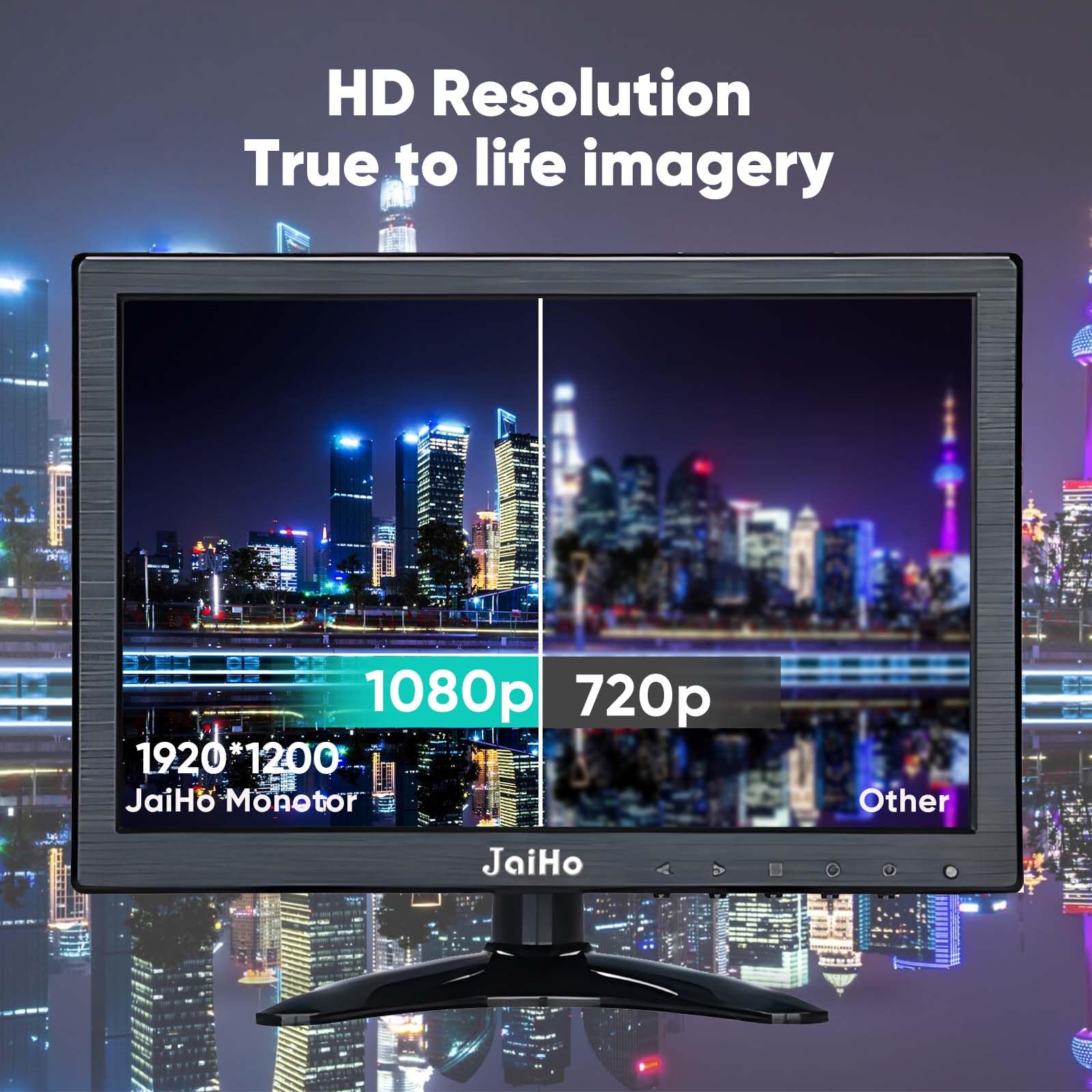 10.1 Inch Small HDMI Monitor - Full HD 1920x1200 IPS Display with Built-in Speakers, HDMI/VGA/BNC/AV Ports for Laptop, PS4, Xbox, Raspberry Pi - Perfect for Gaming, Office Work & Home Entertainment