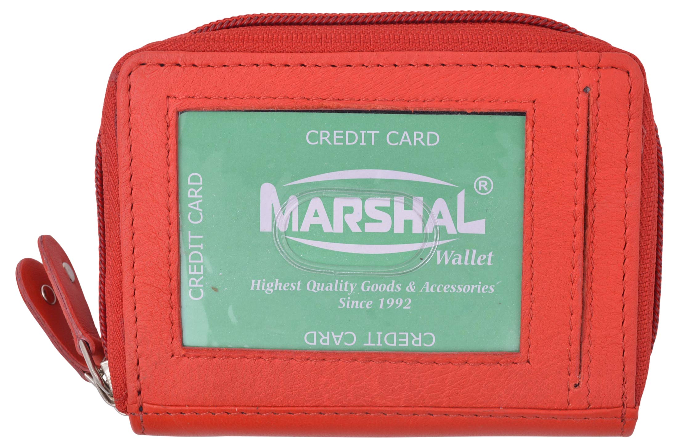 Premium Genuine Leather Double Zipper Accordion Wallet for Men - RFID Blocking, 12 Card Slots & Cash Organizer (Red) - Perfect for Travel, Business & Everyday Use