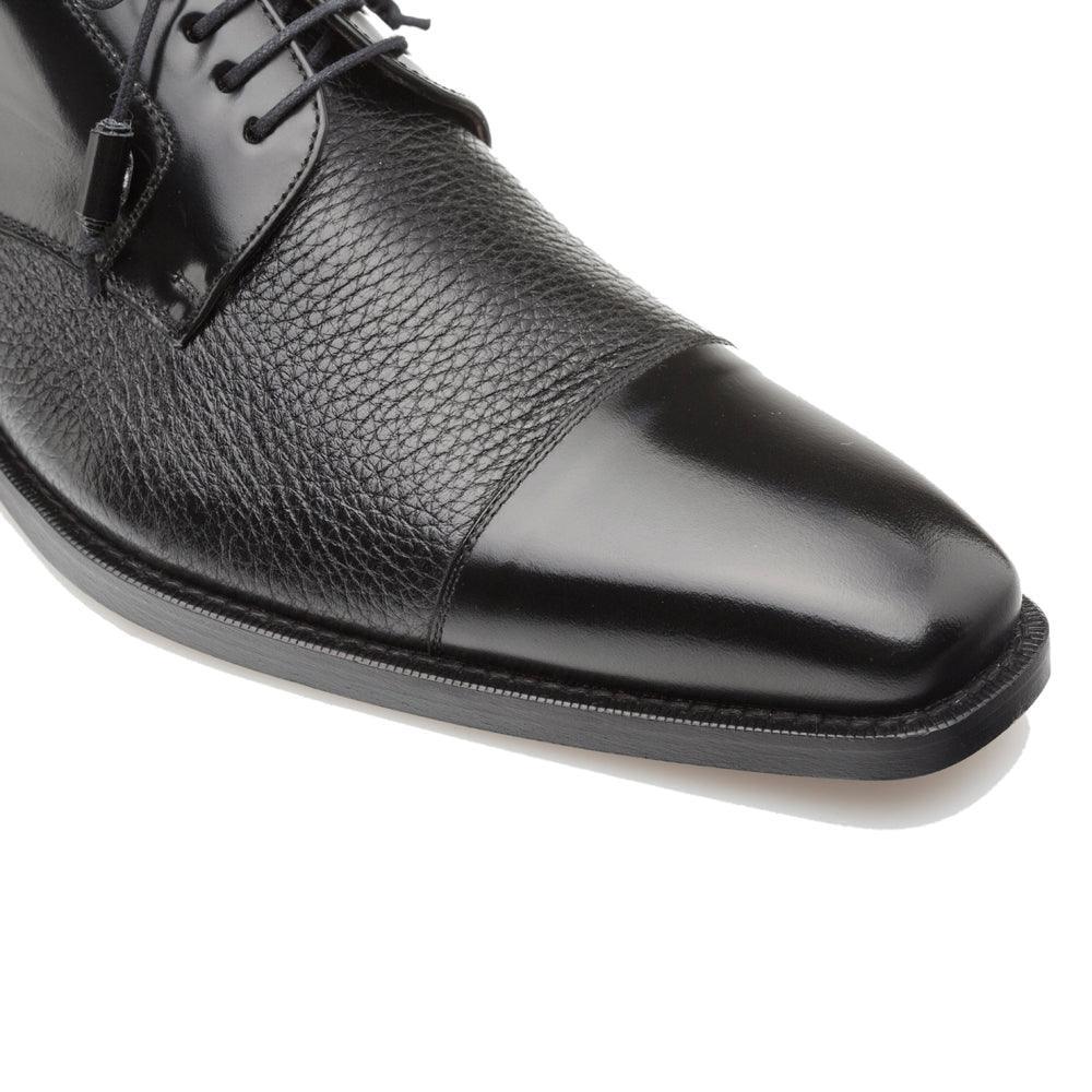 Mezlan Soka Black Cap Toe Dress Shoes for Men - Classic Oxford Business Formal Shoes for Office, Wedding & Special Occasions