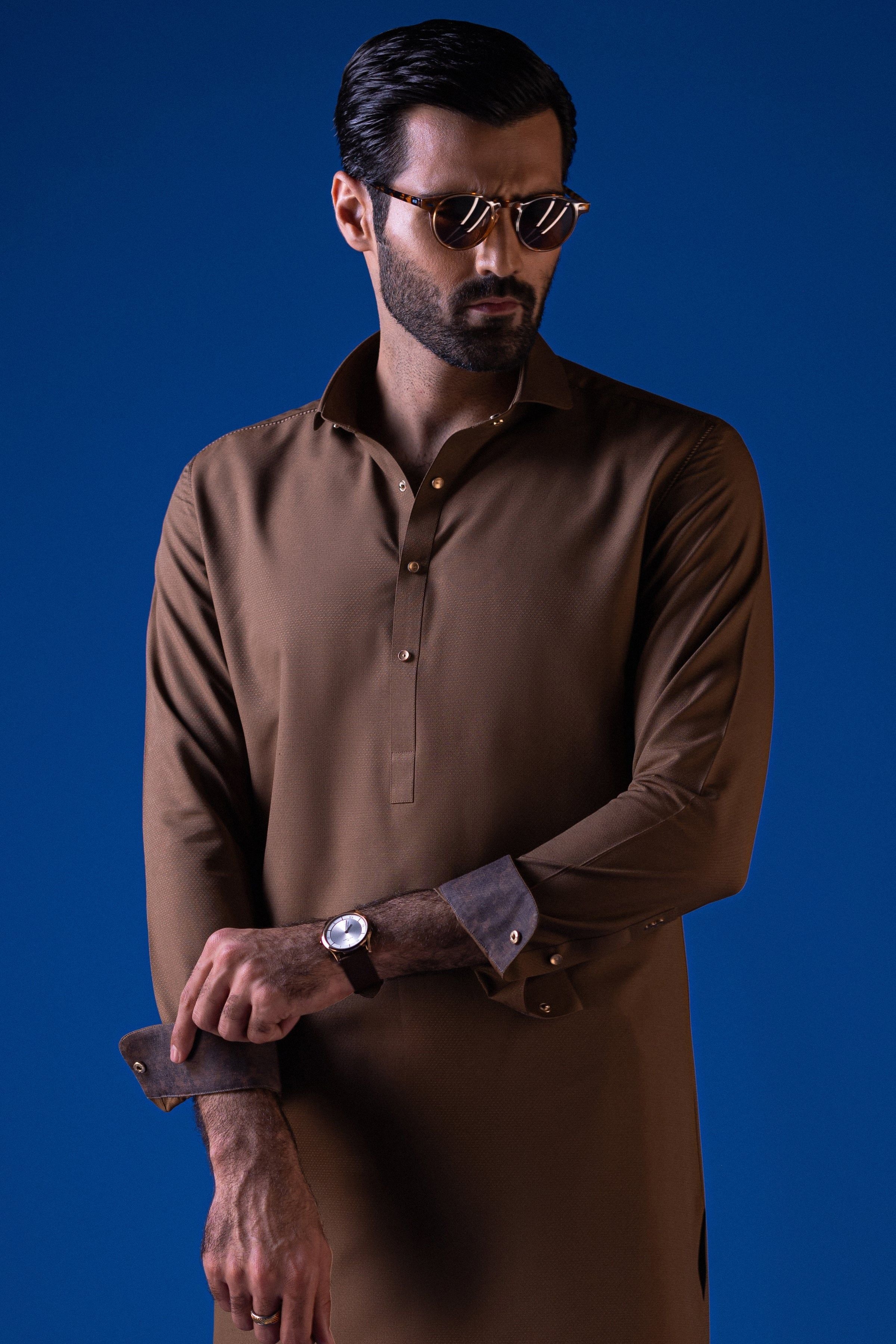 Premium Blended Brown Shalwar Kameez Outfit for Men & Women - Traditional Pakistani Dress for Cast & Crew - Perfect for Weddings, Festivals & Cultural Events
