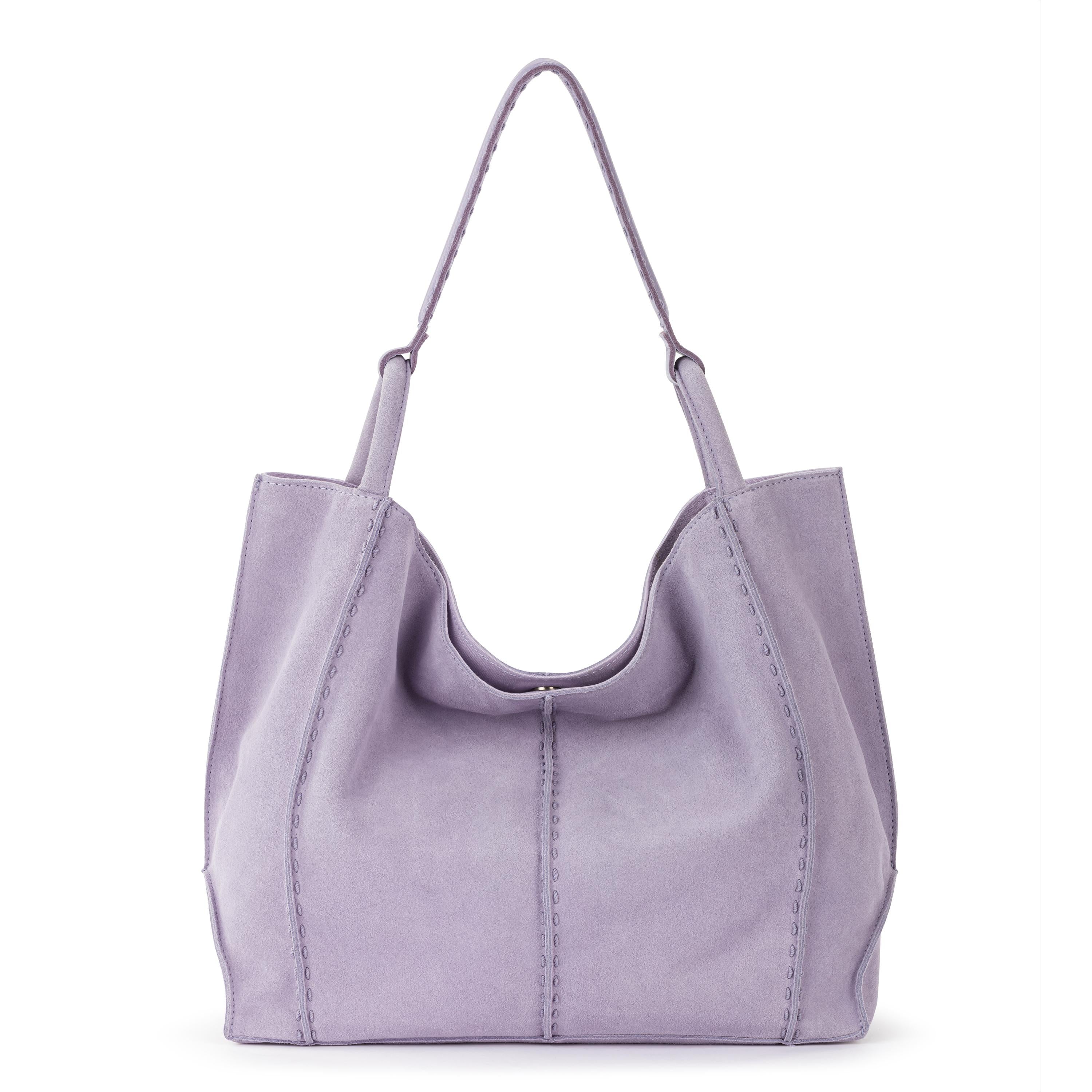 Los Feliz Large Leather Tote Bag - Premium Orchid Suede Handbag for Women | Perfect for Work, Travel & Everyday Use