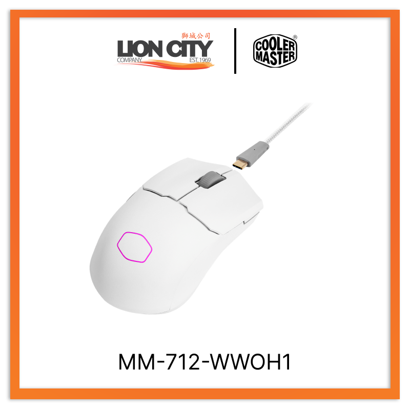 Cooler Master MM712 Wireless RGB Gaming Mouse - Lightweight, 8000 DPI, Ergonomic Design for PC & Mac Gamers - Perfect for FPS, MOBA & Esports Gaming