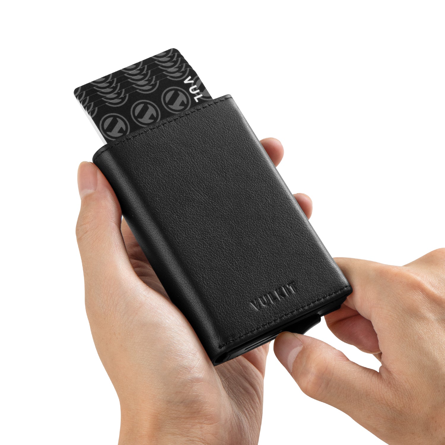 VC203P Genuine Leather Tri-Fold Wallet with Back Zipper Slot & Magnetic Closure - RFID Blocking, Slim Design for Men's Everyday Carry & Travel Essentials
