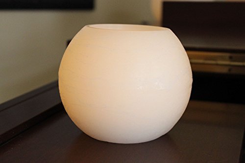 EcoGecko 87003 Wax Moon Sphere LED Flameless Candle - 5 Hour Timer, Remote Control, Dimmable, Battery Operated - Perfect for Home Decor, Wedding Centerpieces, Romantic Ambiance, and Relaxation