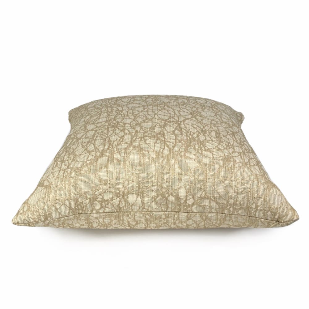 Roslyn Golden Beige Abstract Pillow Cover - Modern Boho Home Decor for Living Room, Bedroom, Sofa & Couch