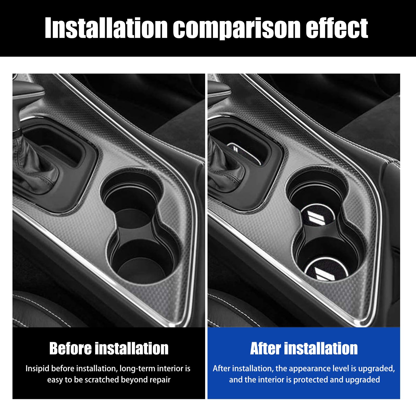 11-Piece Custom Cup Holder Liners & Door Pocket Mats for Dodge Challenger 2015-2023 - Anti-Slip Dustproof Car Interior Accessories (White) | Perfect for Daily Commute & Road Trips