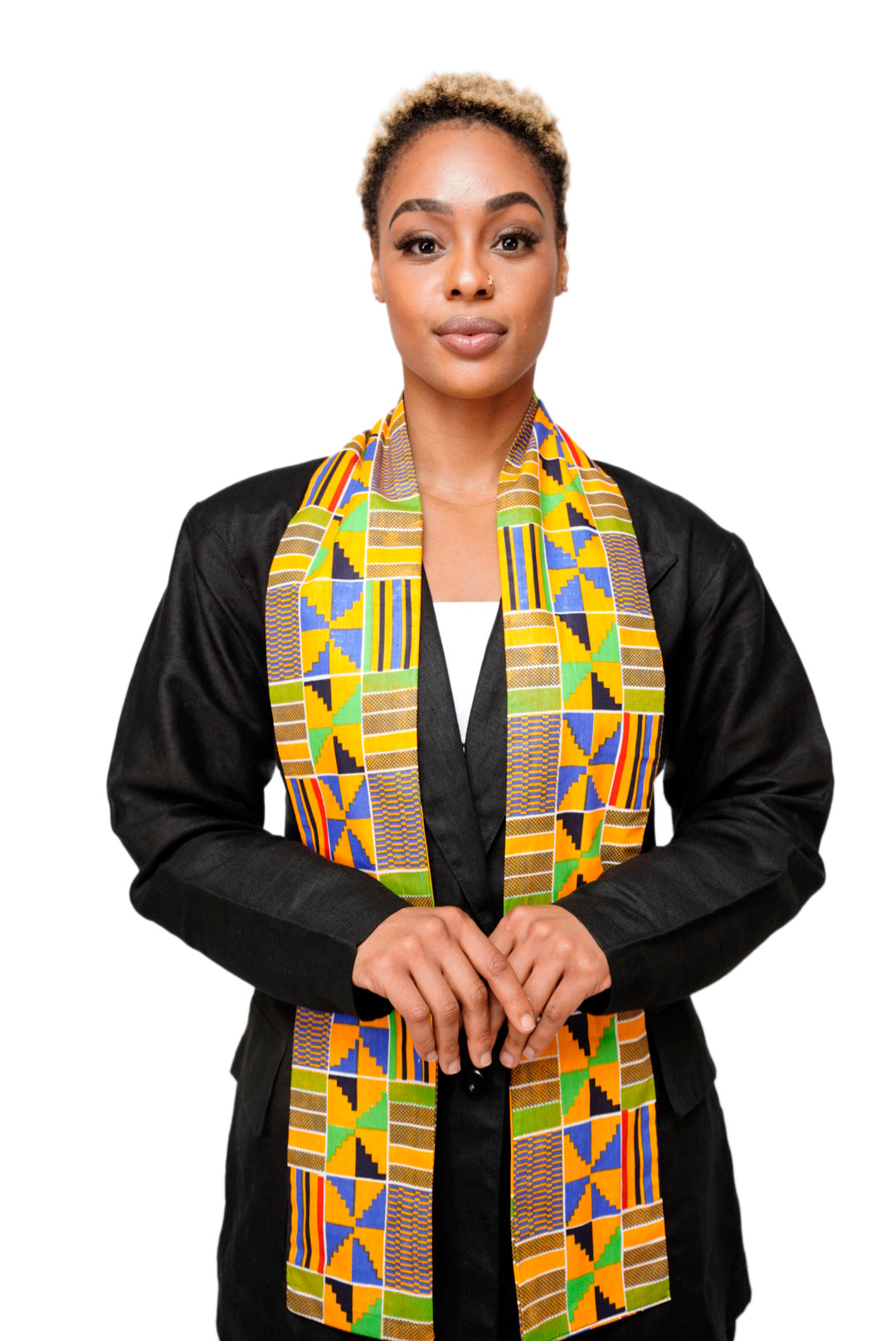 Authentic African Kente Print Stole & Sash - Dupise Akannipa DP4075S - Perfect for Weddings, Cultural Events & Fashion Accessories