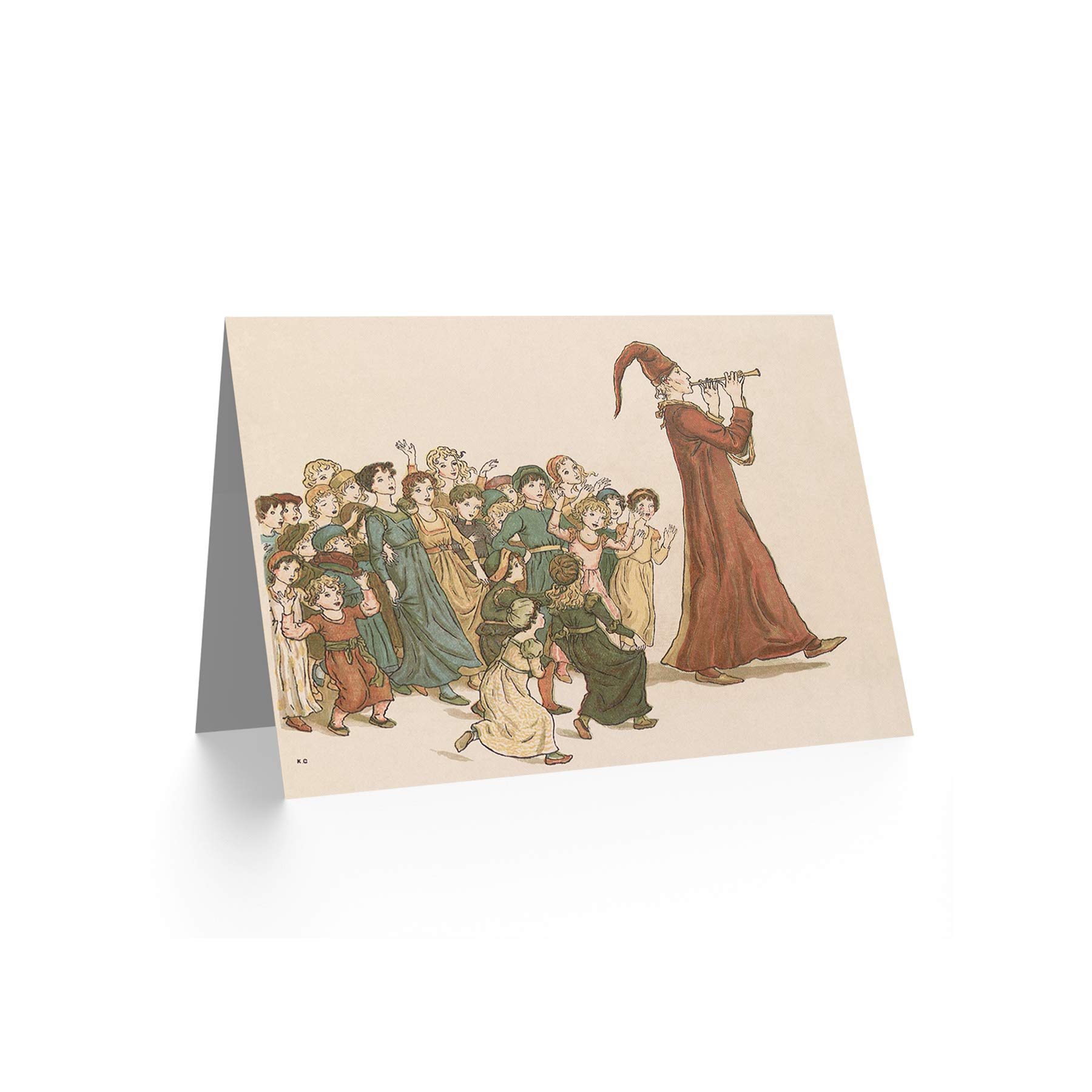 Wee Blue Coo Pied Piper of Hamelin Greeting Card - Vintage Art Painting for Birthdays, Holidays & Special Occasions - Perfect Gift for Book Lovers & Fairy Tale Fans