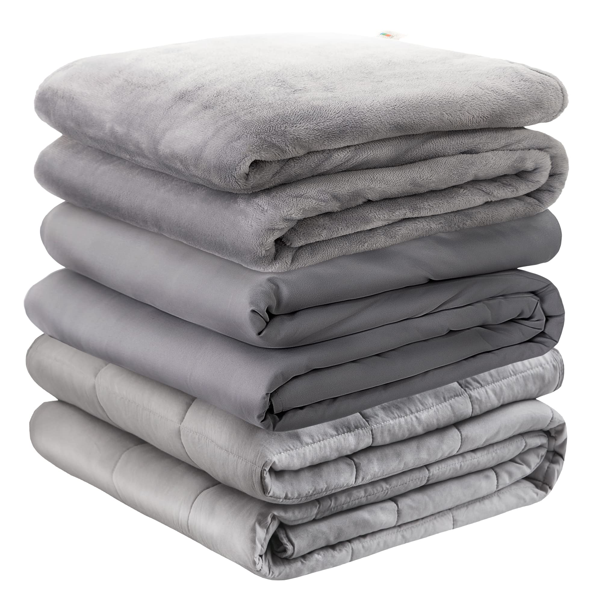 30 lbs King Size Weighted Blanket for Adults - Warm & Cooling Washable Heavy Blanket with Premium Glass Beads for Anxiety Relief, Even Weight Distribution (250-320 lbs), 80x87 Inches, Grey - Perfect for Stress Relief, Better Sleep & Sensory Therapy