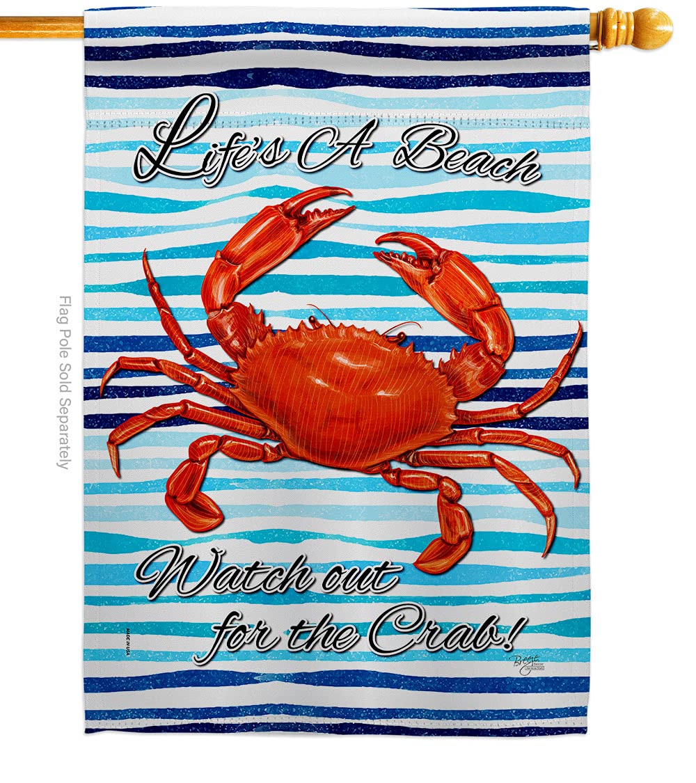 Sea Creatures Beach Flag - Coastal Nautical Decor for Outdoor Summer