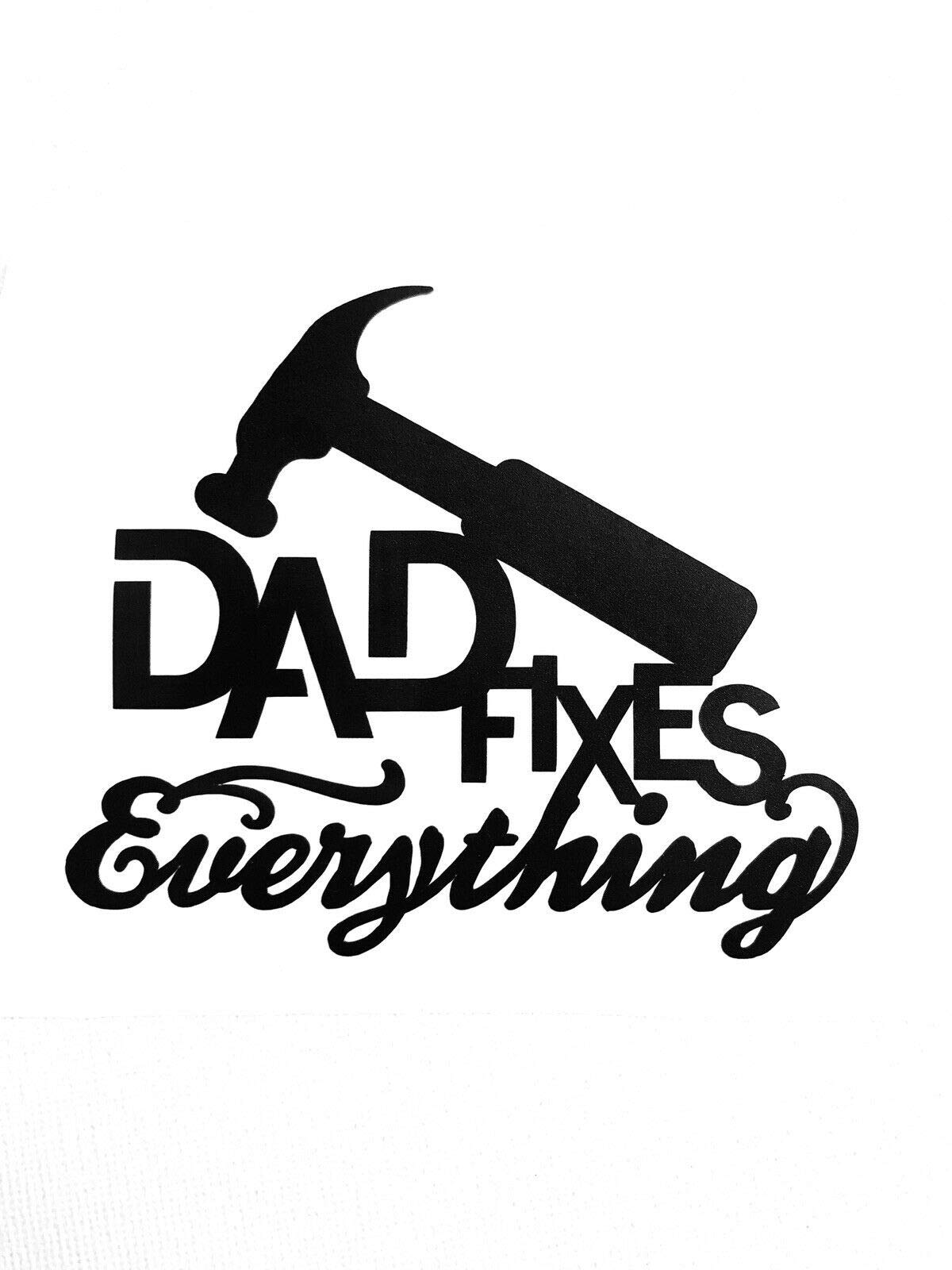 Custom Rubber Stamp for Business, Wedding, Invitations - Dad Fixes Everything Design - Perfect for Fathers Day Gifts, DIY Crafts & Office Use