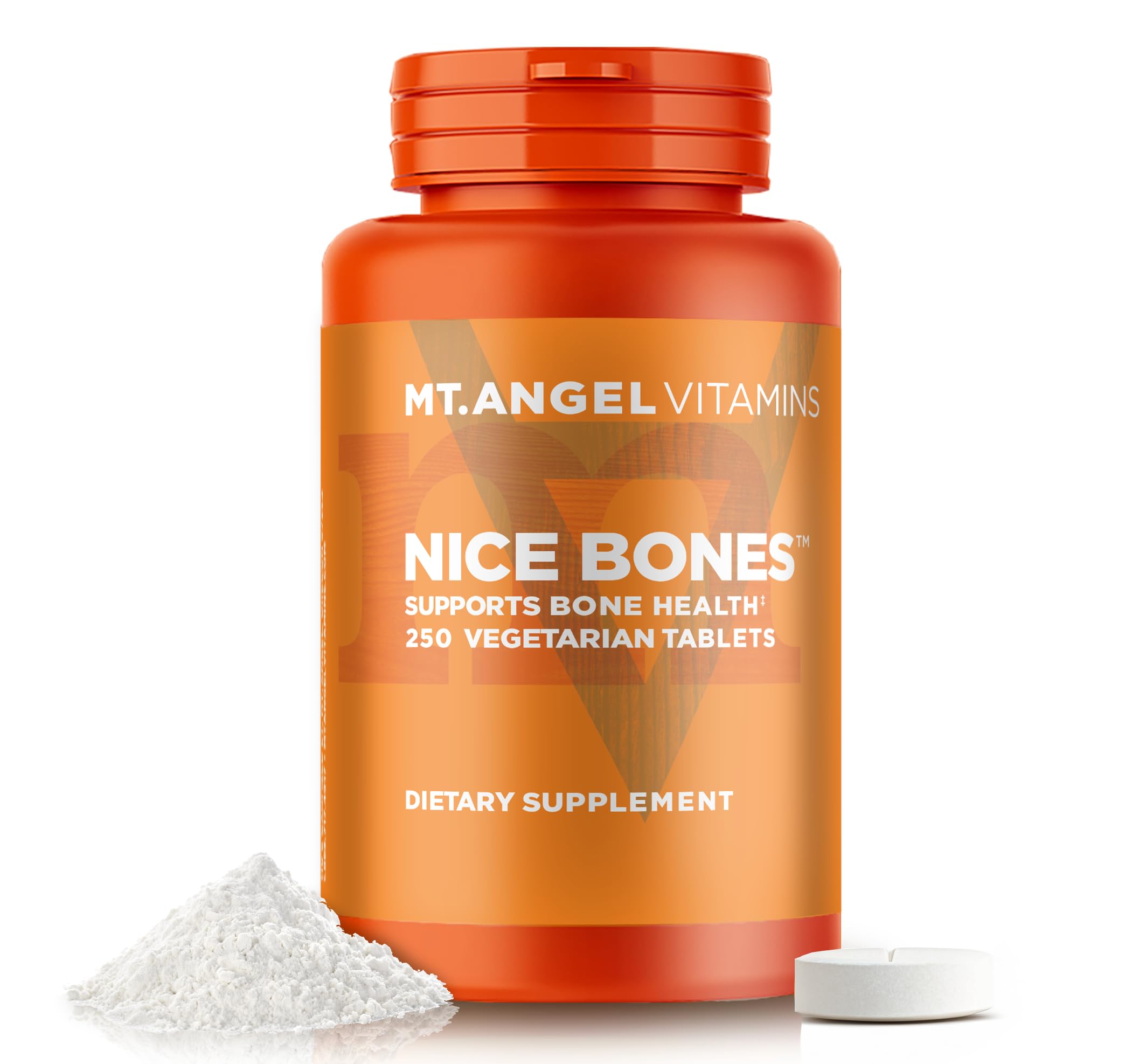 Mt. Angel Vitamins - Nice Bones, Supports Bone Health | 250 Vegetarian Tablets | Bone Strength Supplement for Adults & Seniors | Promotes Joint & Bone Density | Ideal for Active Lifestyle & Aging Support