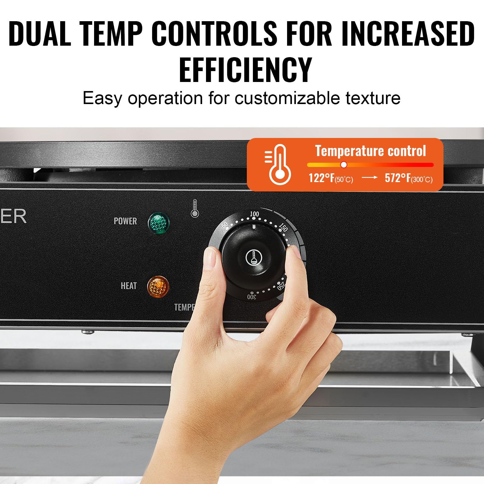 VEVOR 16-Inch Commercial Electric Crepe Maker - 3400W Double Head Nonstick Griddle with Temperature Control | Stainless Steel Pancake Machine for Breakfast, Desserts & Catering Business